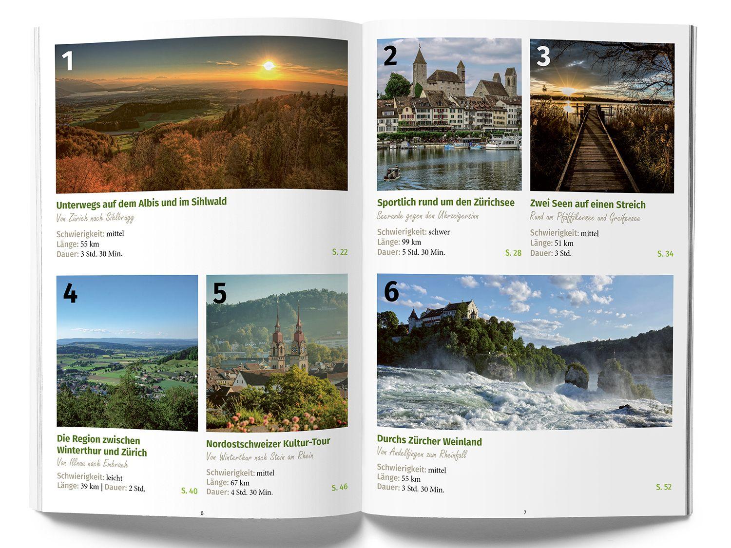 Beispielinhalt (Bild) Kümmerly+Frey Raus und E-Biken Ostschweiz & Zürich - E-Bikeführer