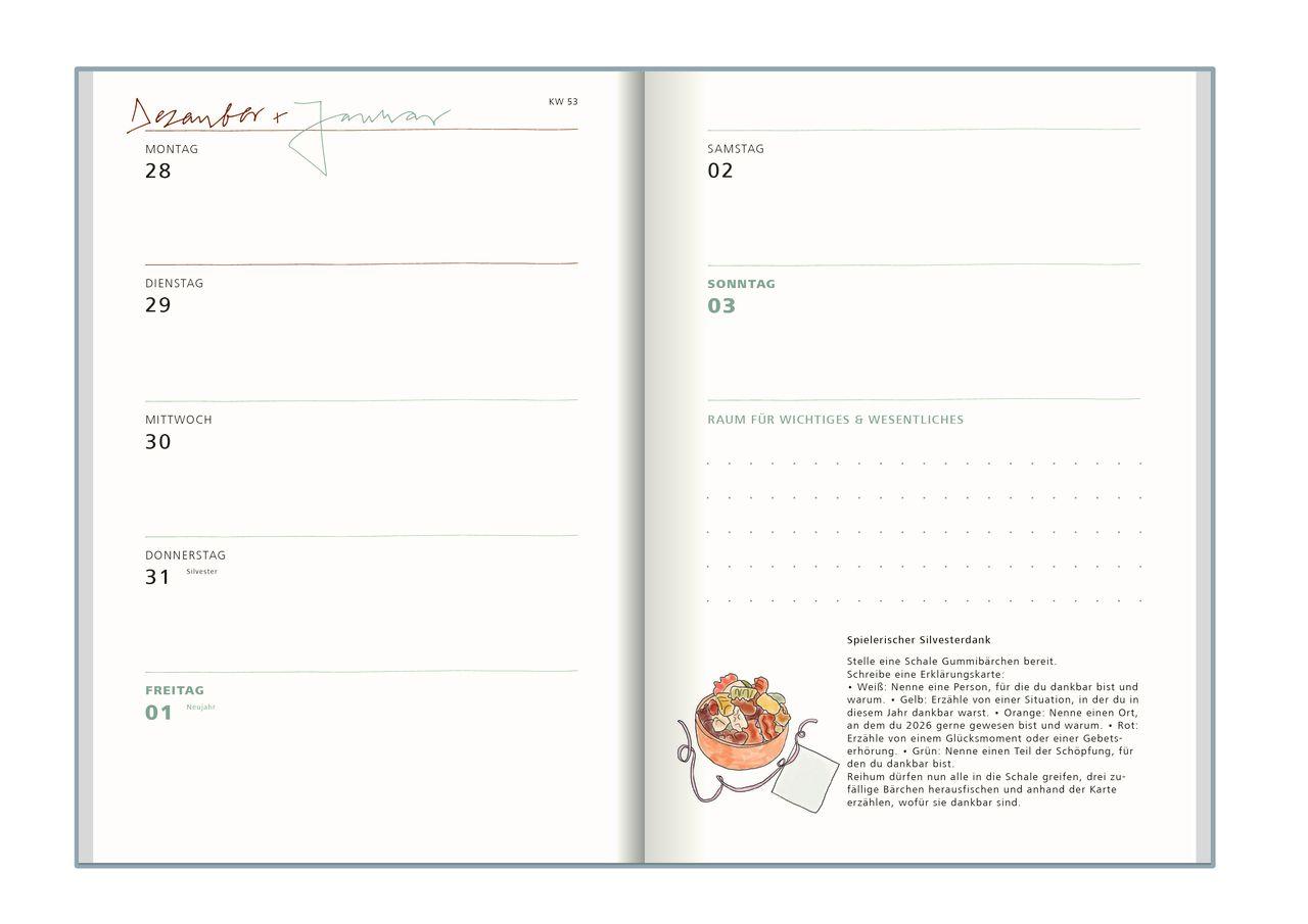 Beispielinhalt (Bild) vergissmeinnicht 2026 - Taschenkalender