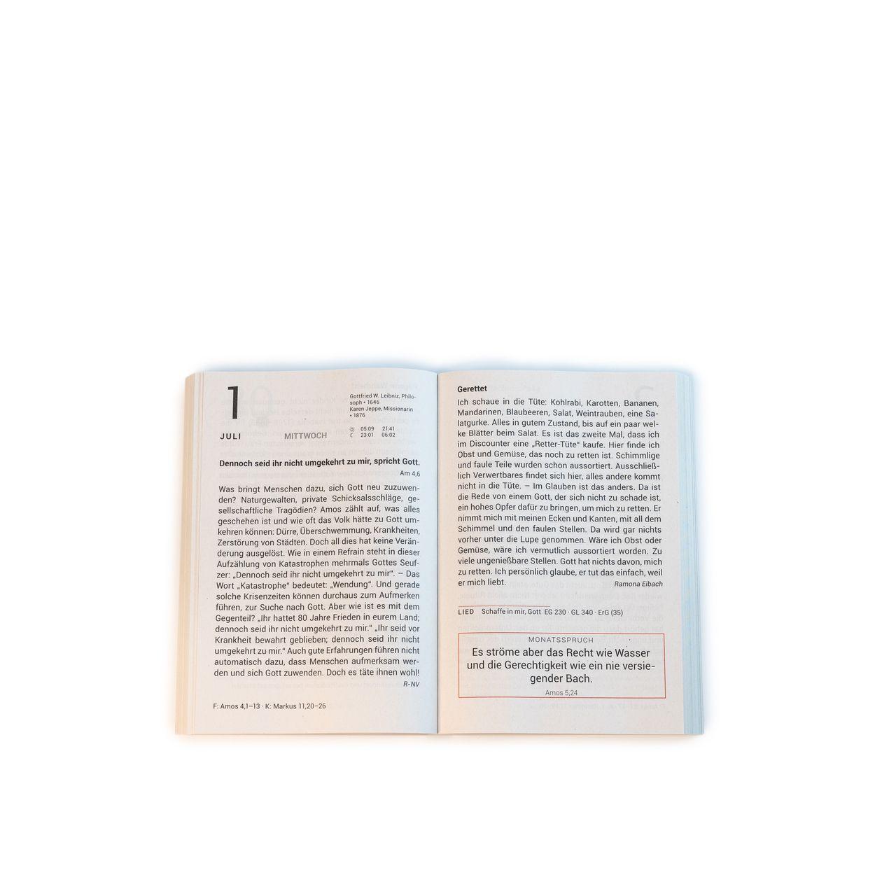 Beispielinhalt (Bild) Neukirchener Kalender 2026 - Taschenbuchausgabe