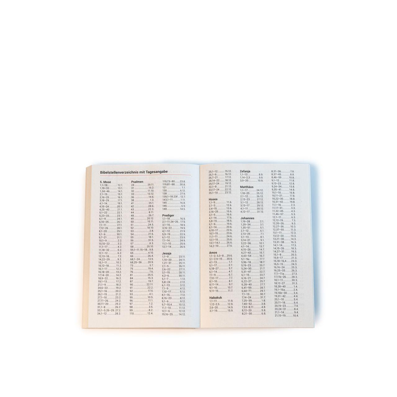 Beispielinhalt (Bild) Neukirchener Kalender 2026 - Taschenbuchausgabe