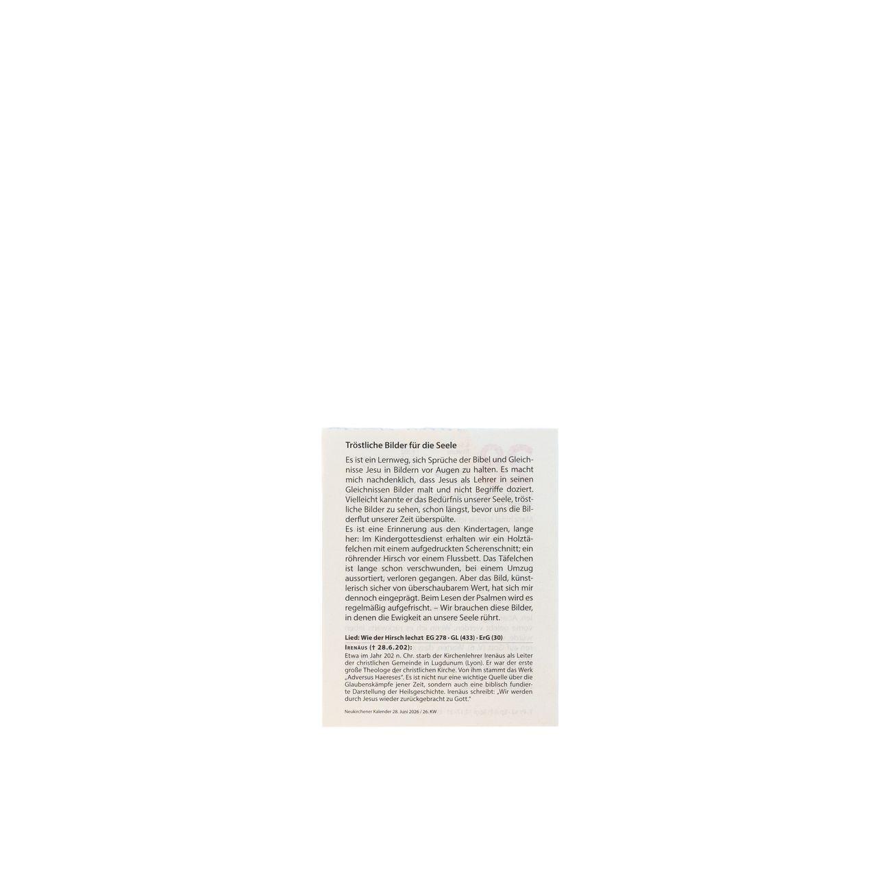 Beispielinhalt (Bild) Neukirchener Kalender 2026 - Abreißkalender mit Rückwand