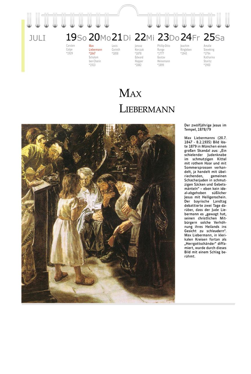 Beispielinhalt (Bild) Kunst & Religion - Theologiekalender 2026