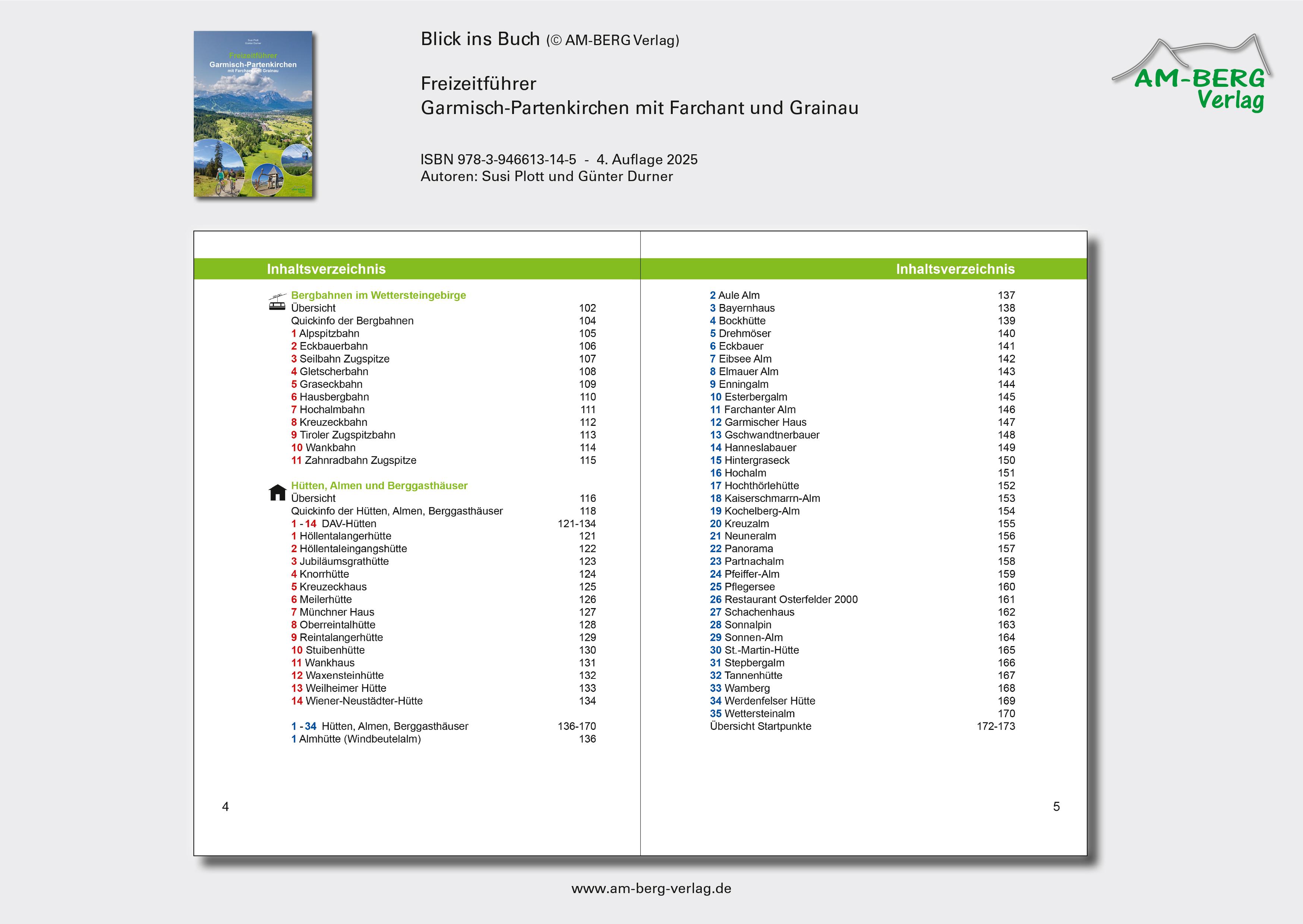 Beispielinhalt (Bild) Freizeitführer Garmisch-Partenkirchen mit Farchant und Grainau