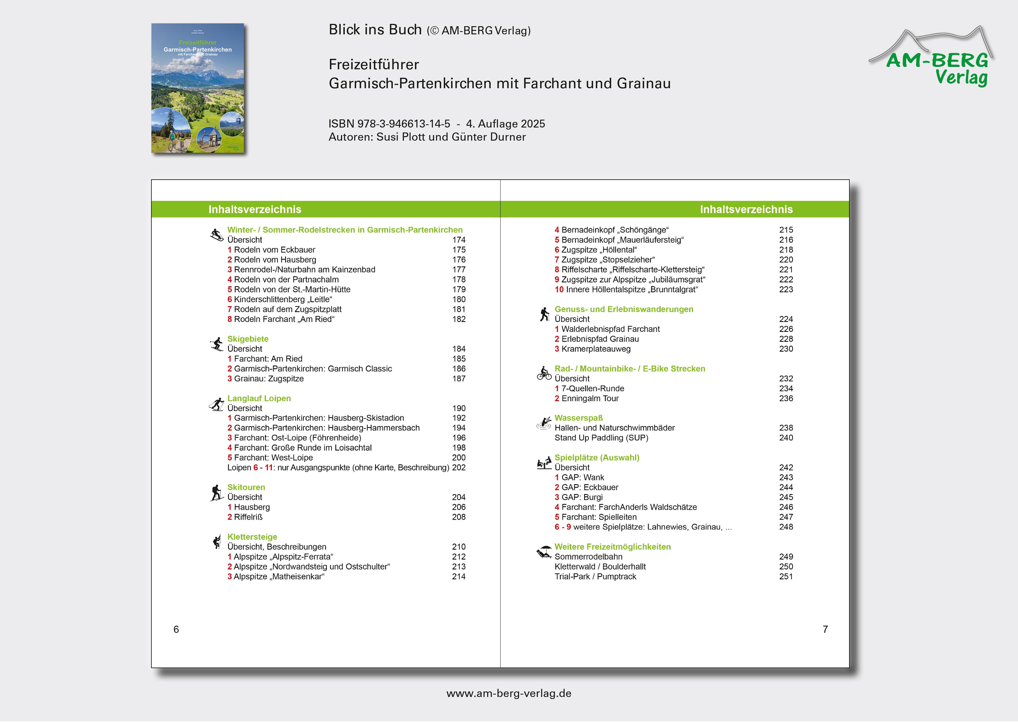 Beispielinhalt (Bild) Freizeitführer Garmisch-Partenkirchen mit Farchant und Grainau