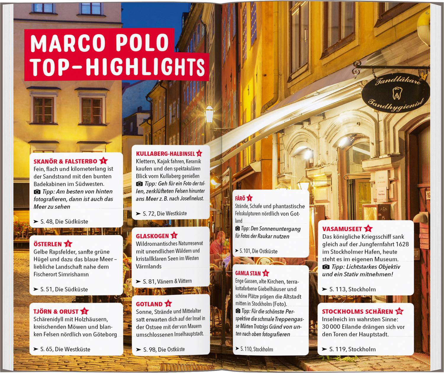 Beispielinhalt (Bild) MARCO POLO Reiseführer Südschweden, Stockholm