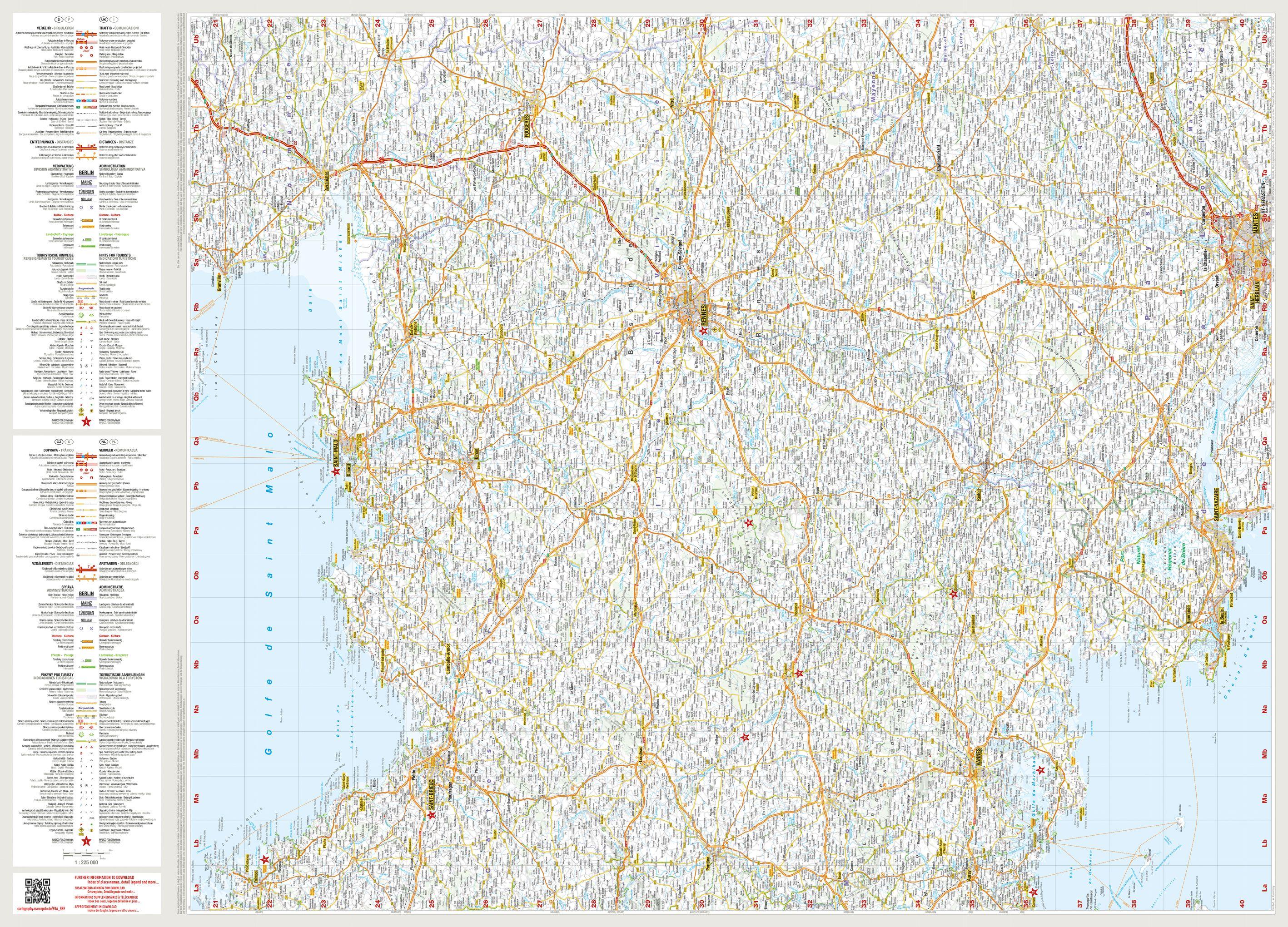 Beispielinhalt (Bild) MARCO POLO Reisekarte Bretagne 1:225.000