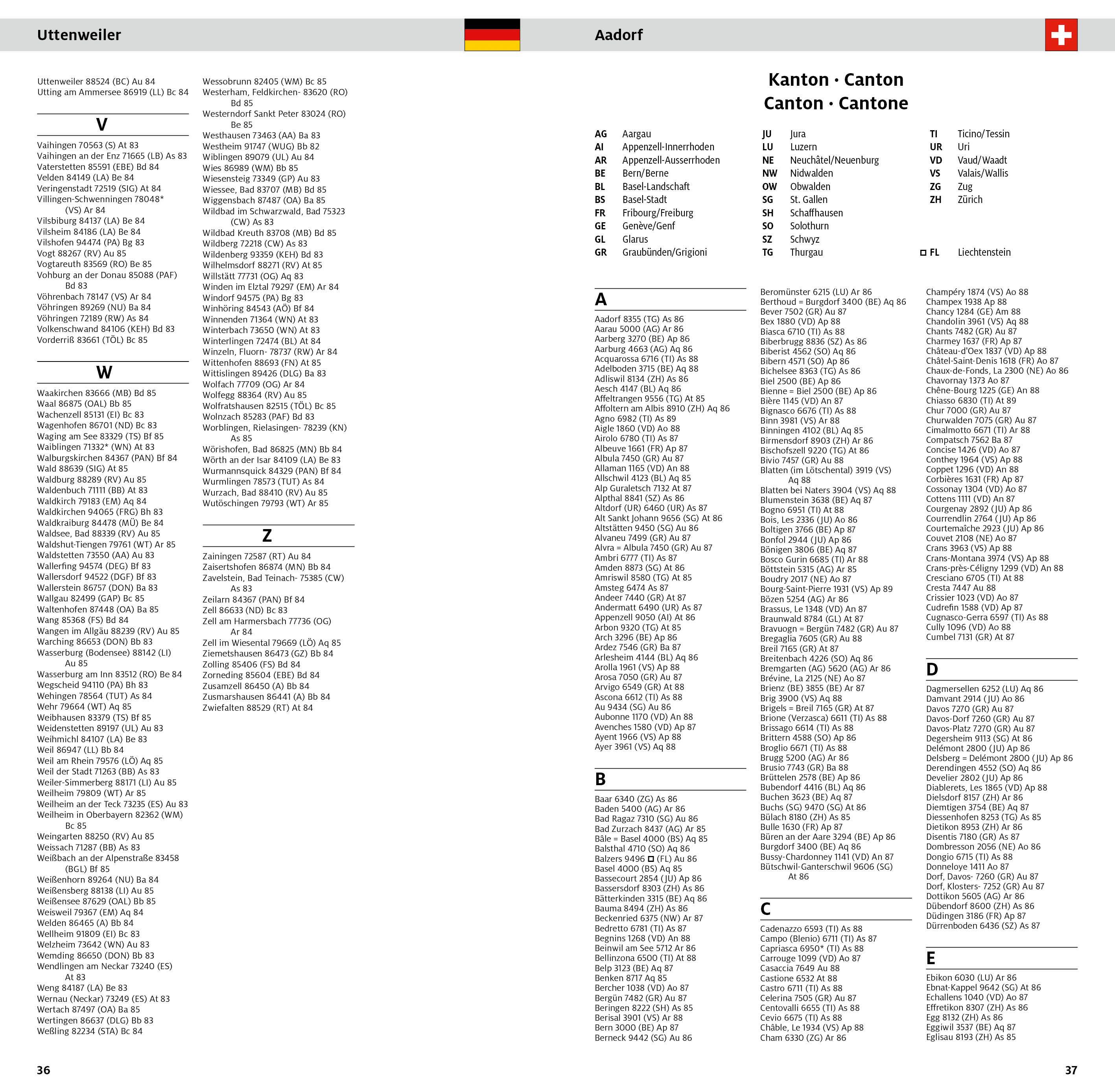 Beispielinhalt (Bild) ADAC Länderkarte Alpen 1:750.000