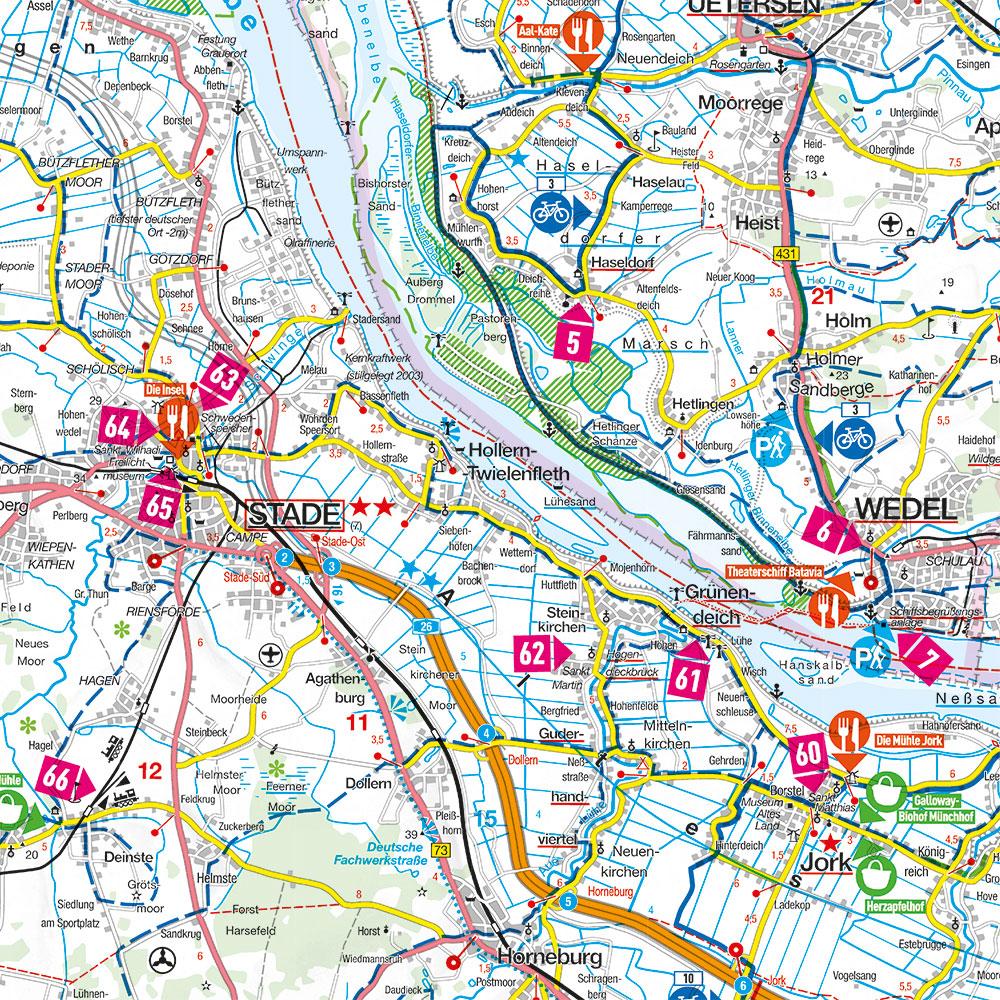 Beispielinhalt (Bild) MARCO POLO Freizeitkarte 7 Hamburg, Lübeck und Umgebung 1:100.000