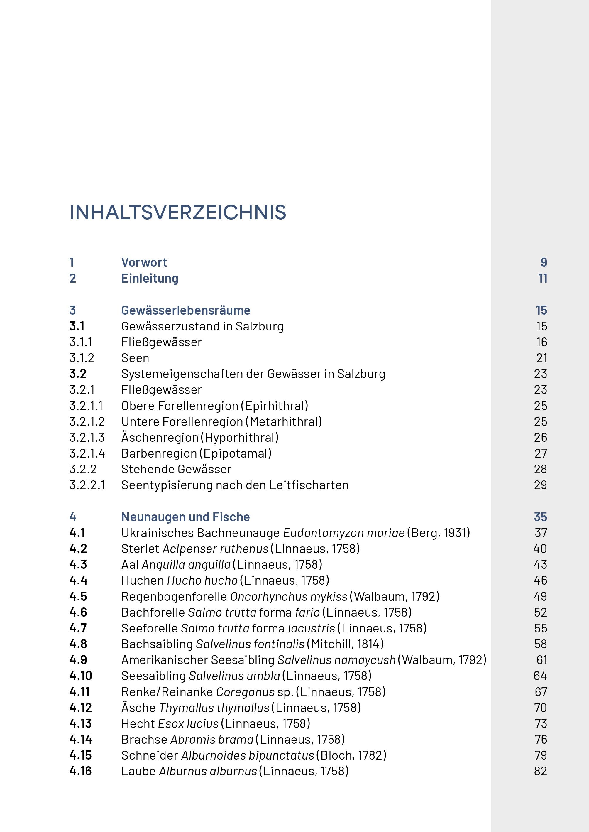Beispielinhalt (Bild) Neunaugen, Fische, Flusskrebse und Großmuscheln in Salzburg