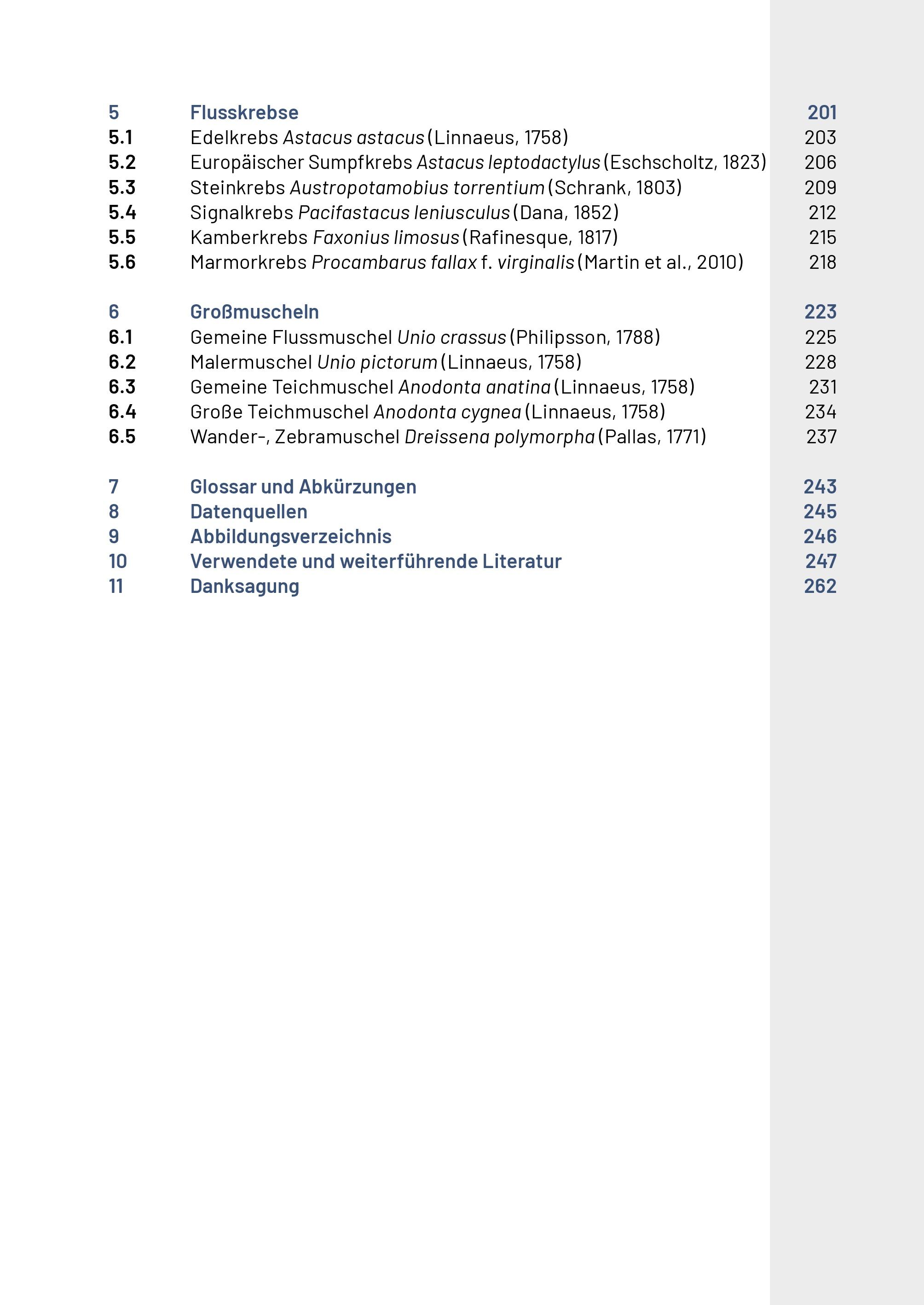 Beispielinhalt (Bild) Neunaugen, Fische, Flusskrebse und Großmuscheln in Salzburg