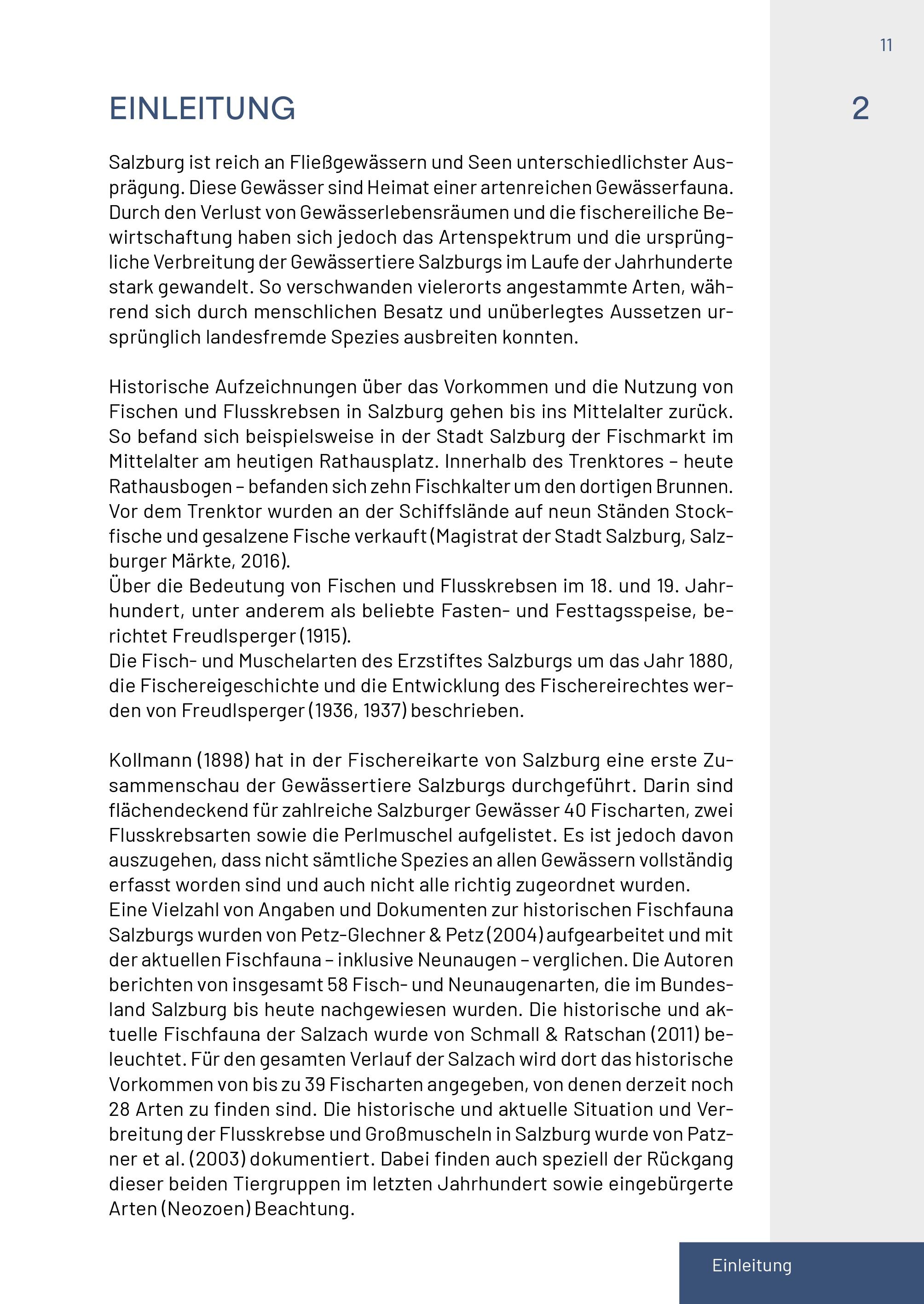 Beispielinhalt (Bild) Neunaugen, Fische, Flusskrebse und Großmuscheln in Salzburg