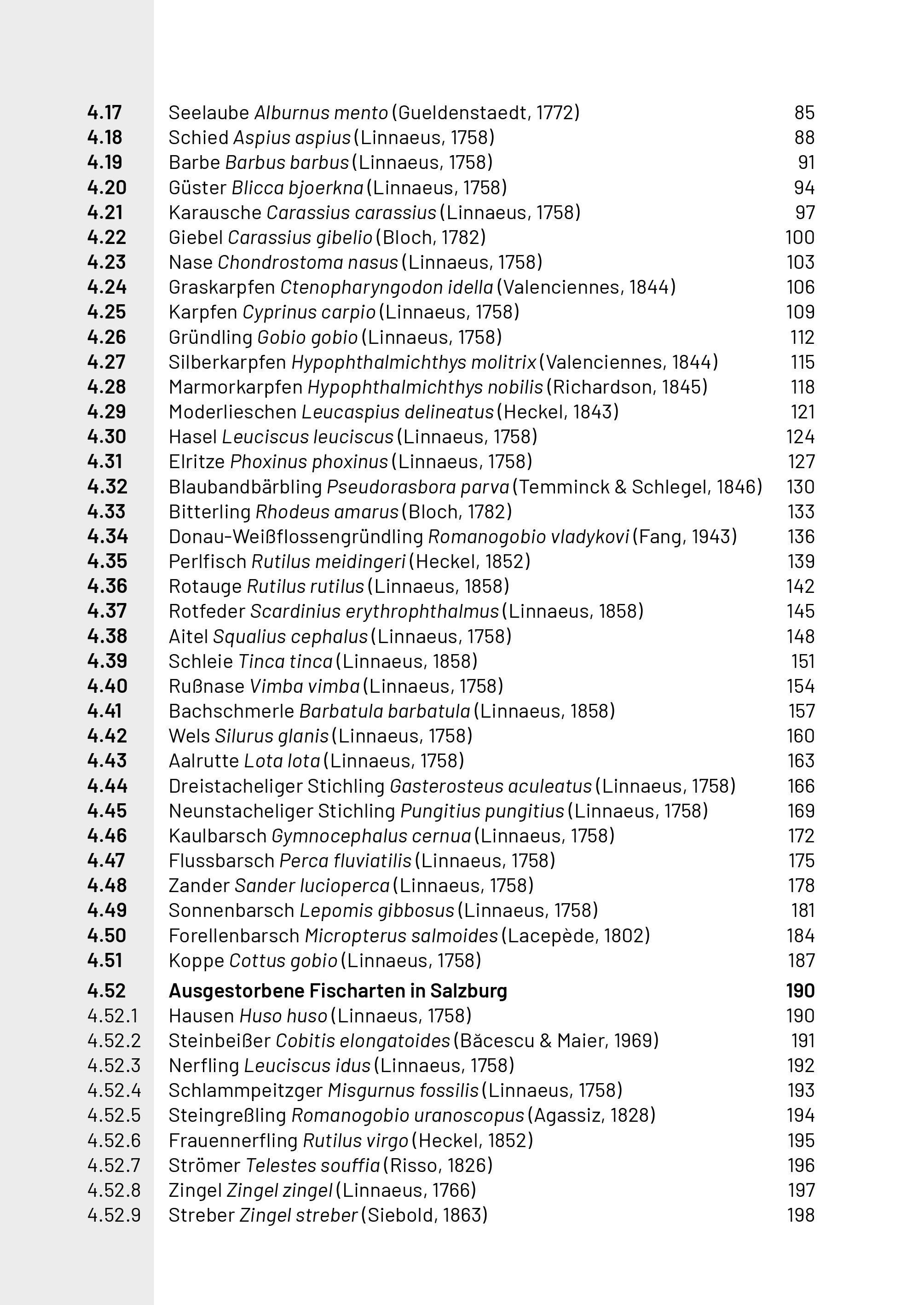 Beispielinhalt (Bild) Neunaugen, Fische, Flusskrebse und Großmuscheln in Salzburg