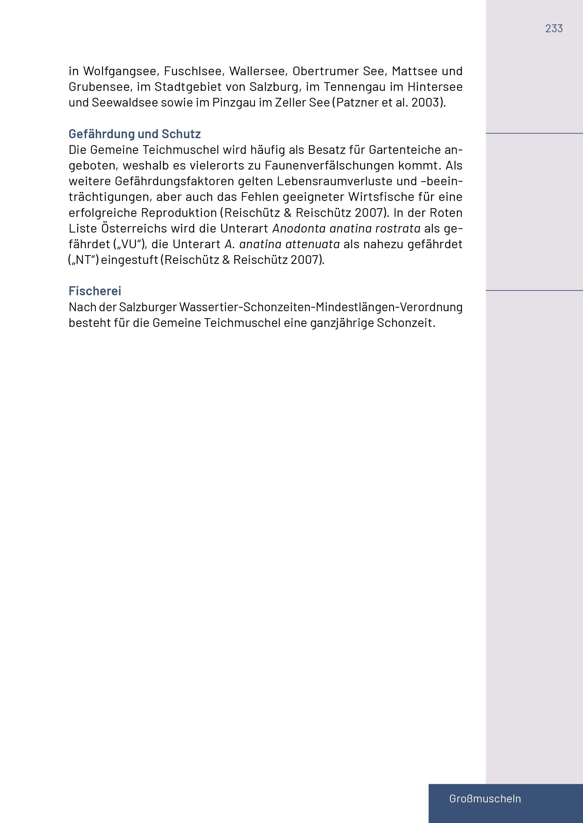 Beispielinhalt (Bild) Neunaugen, Fische, Flusskrebse und Großmuscheln in Salzburg