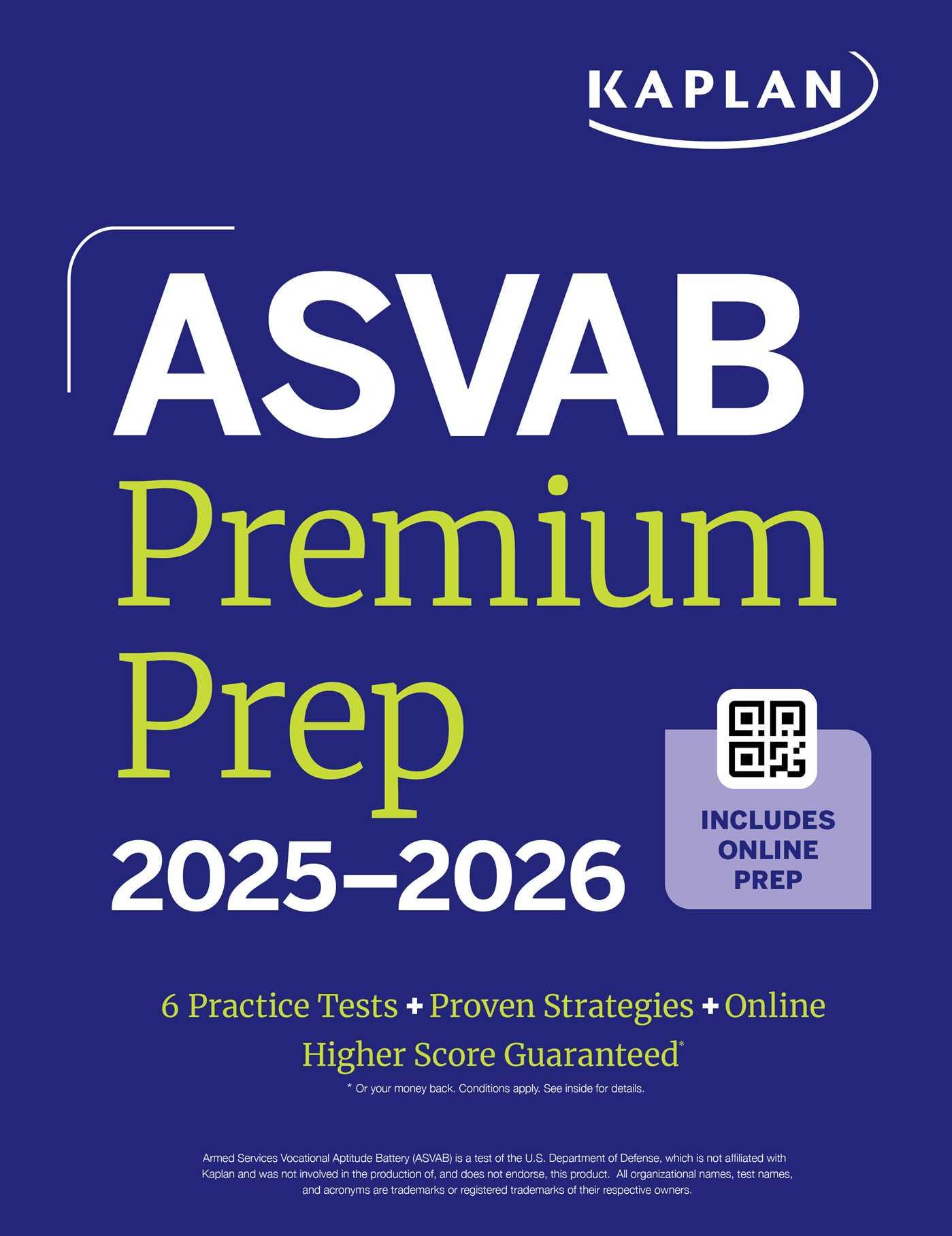 Vorderes Coverbild ASVAB Premium Prep 2025-2026: Includes 6 Full Length Practice Tests, 1000+ Practice Questions + Online Access to Interactive Video Lessons and Tutorials