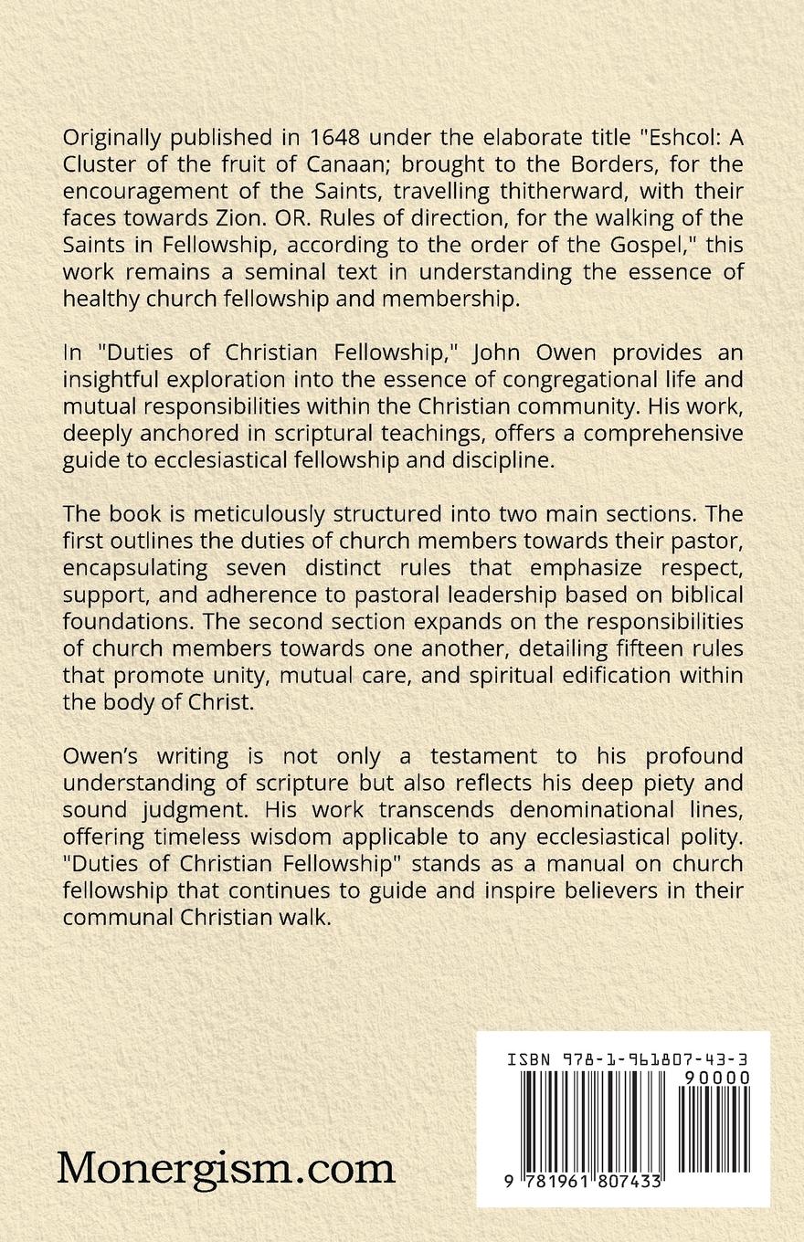 Rückseitencover Duties of Christian Fellowship
