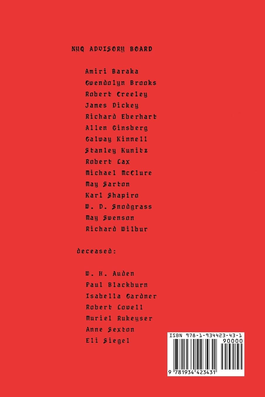 Rückseitencover The New York Quarterly, Number 43