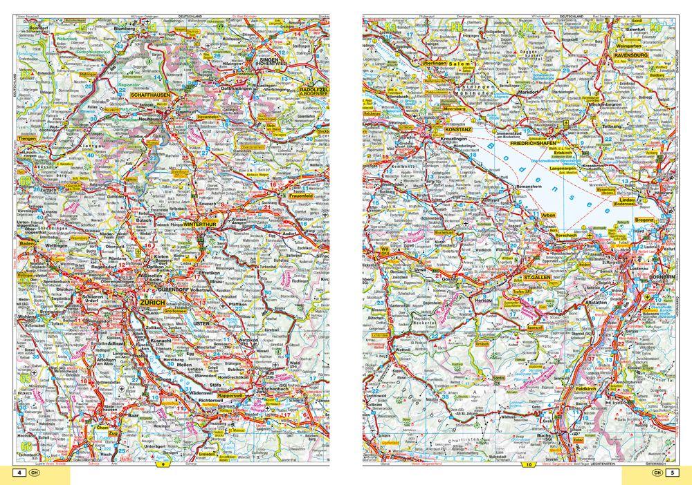 Beispielinhalt (Bild) Falk Straßenatlas 2026/2027 Deutschland, Schweiz, Österreich 1:300.000