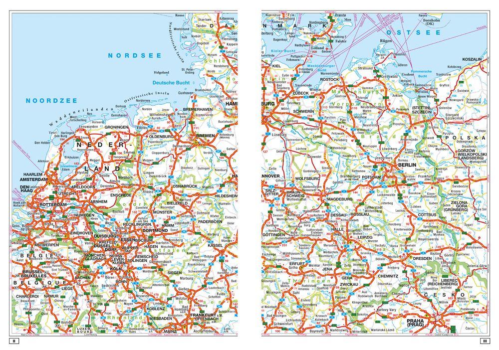Beispielinhalt (Bild) Falk Straßenatlas 2026/2027 Deutschland, Schweiz, Österreich 1:300.000