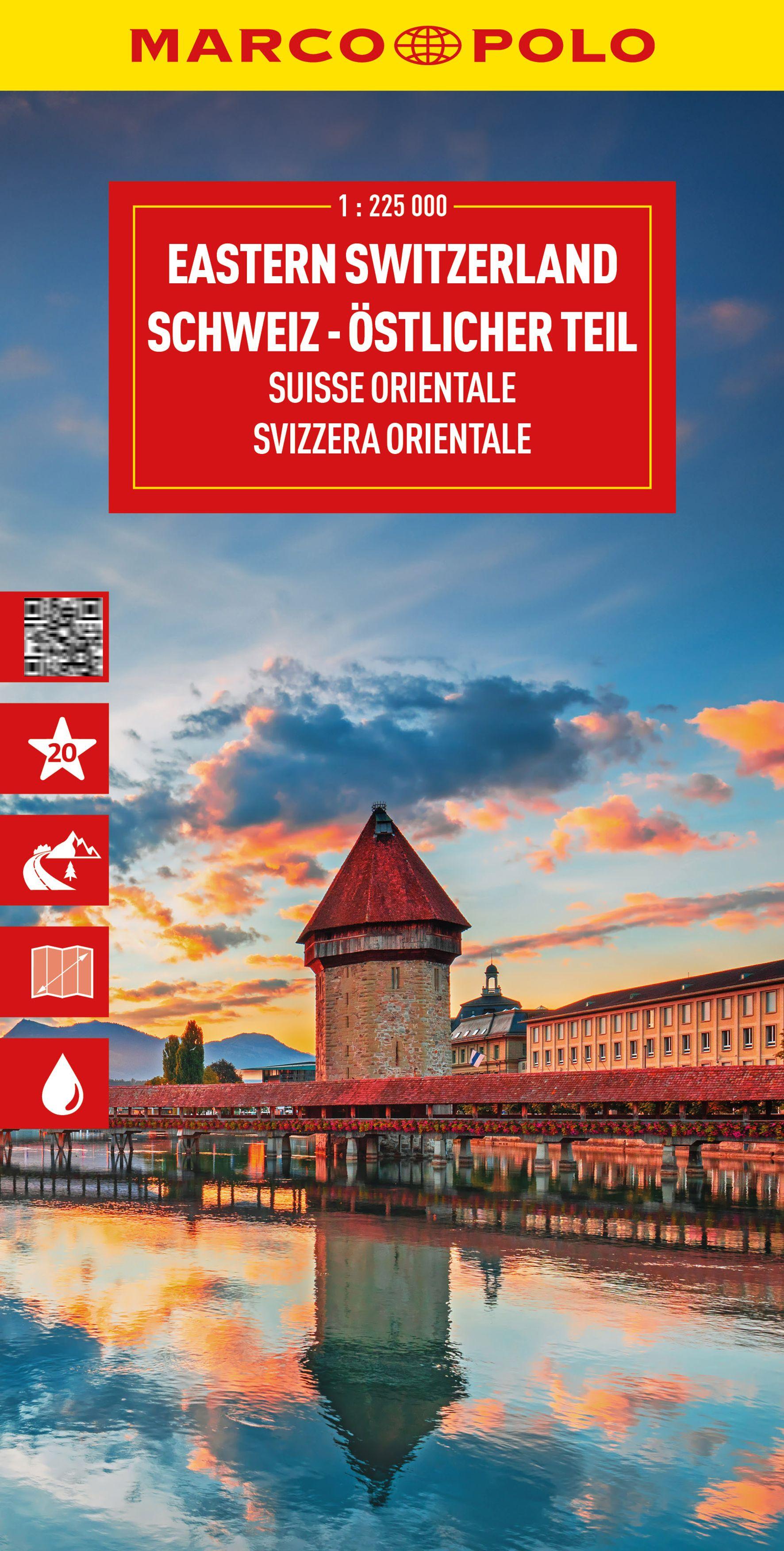 Vorderes Coverbild MARCO POLO Reisekarte Schweiz 02 Östlicher Teil 1:225.000