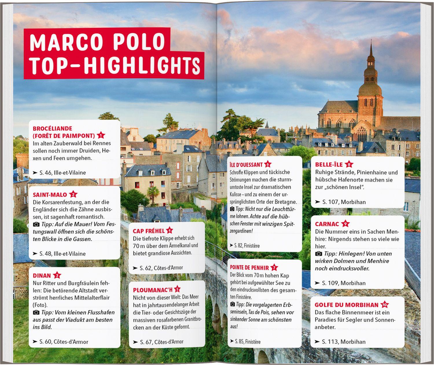 Beispielinhalt (Bild) MARCO POLO Reiseführer Bretagne