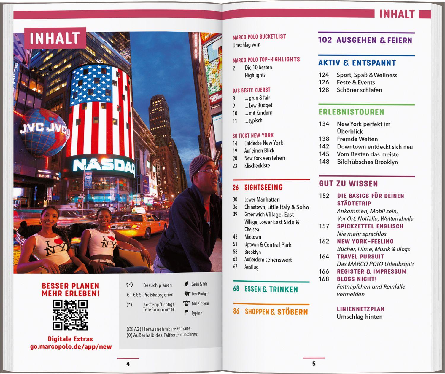 Beispielinhalt (Bild) MARCO POLO Reiseführer New York
