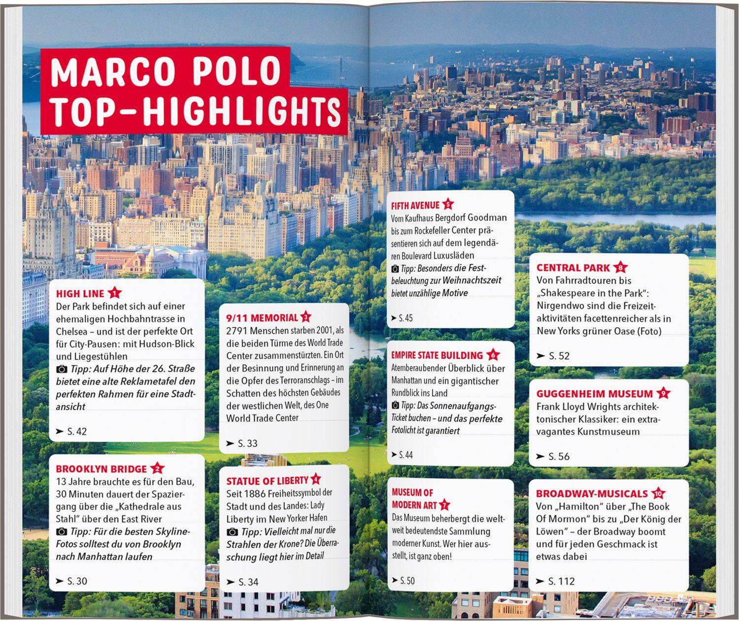 Beispielinhalt (Bild) MARCO POLO Reiseführer New York