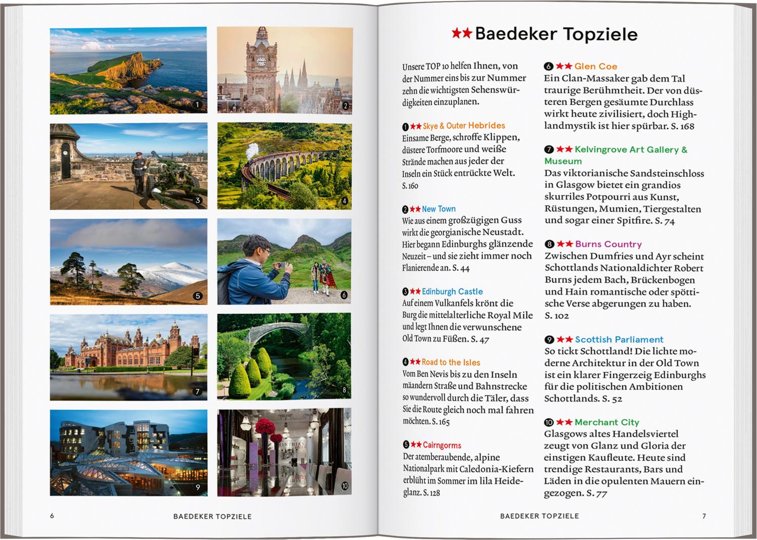 Beispielinhalt (Bild) Baedeker SMART Reiseführer Schottland