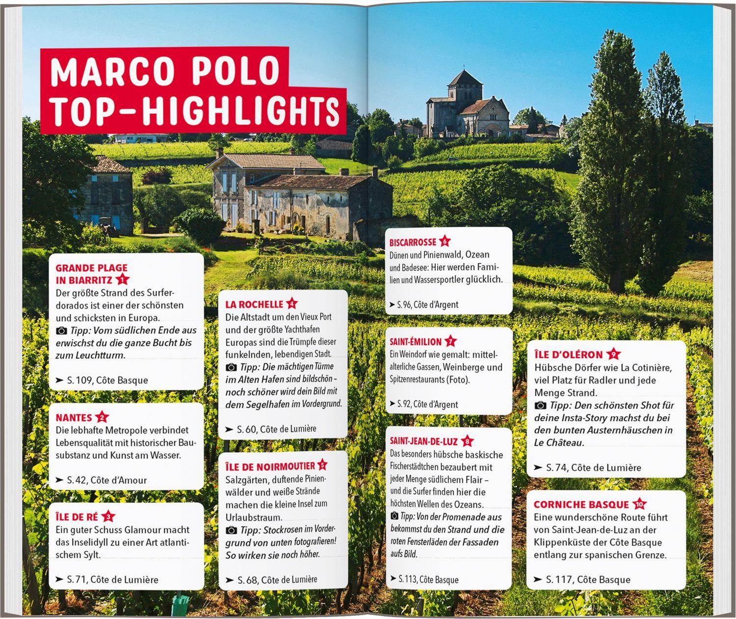 Beispielinhalt (Bild) MARCO POLO Reiseführer Französische Atlantikküste