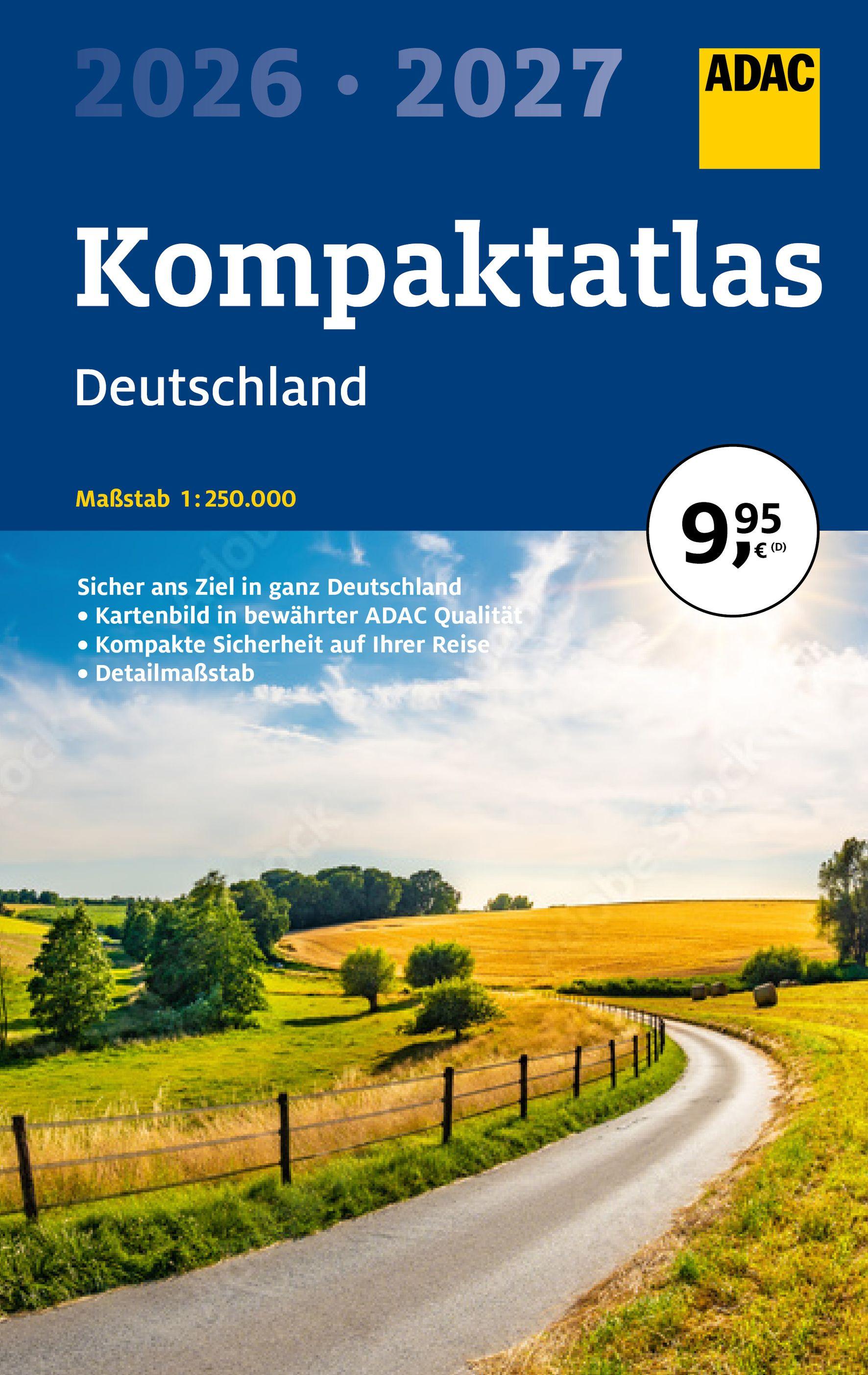 Vorderes Coverbild ADAC Kompaktatlas 2026/2027 Deutschland 1:250.000