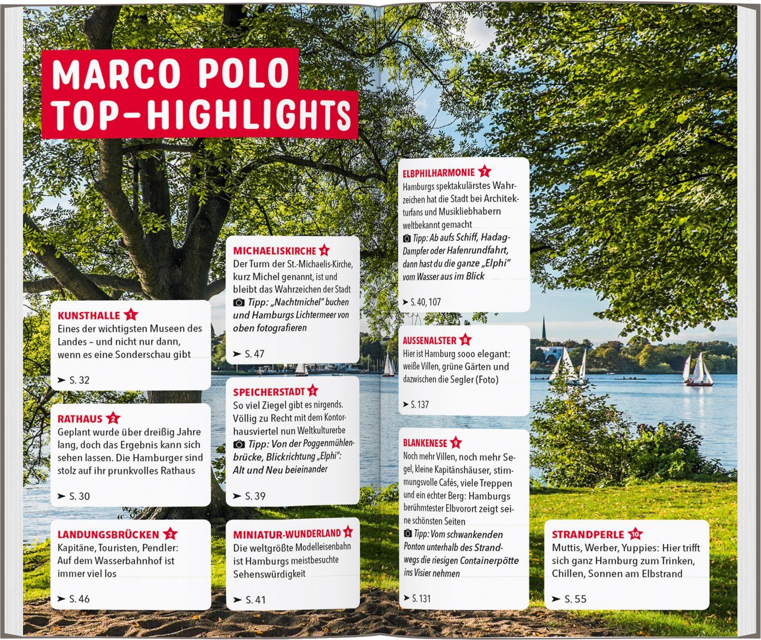 Beispielinhalt (Bild) MARCO POLO Reiseführer Hamburg