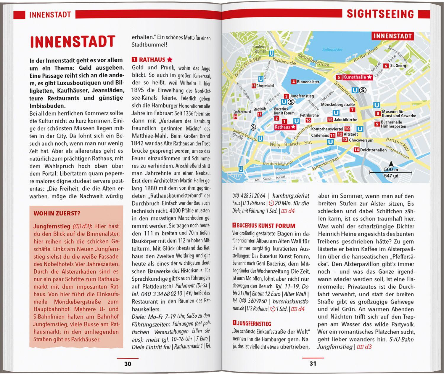 Beispielinhalt (Bild) MARCO POLO Reiseführer Hamburg