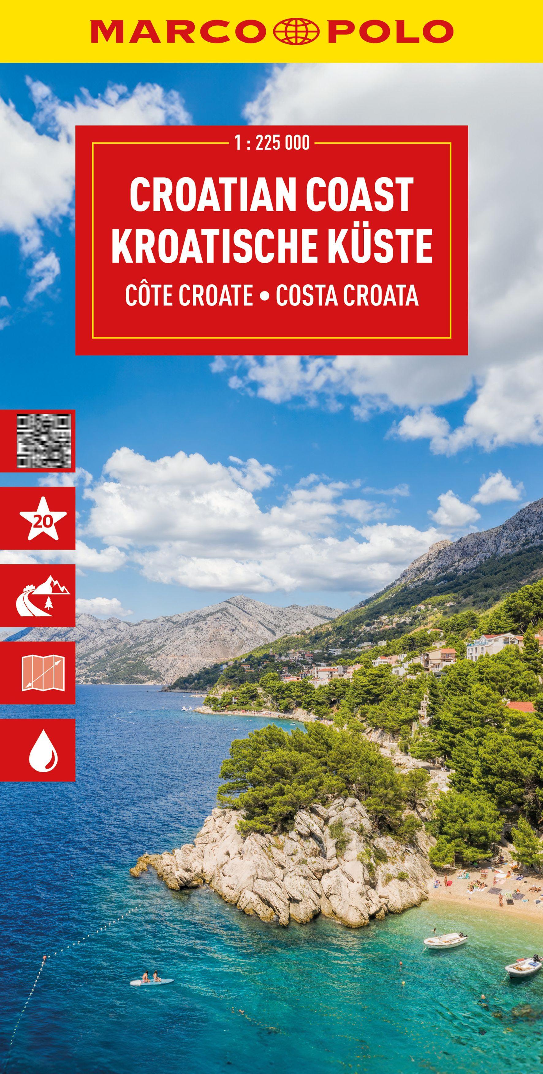 Vorderes Coverbild MARCO POLO Reisekarte Kroatische Küste 1:225.000