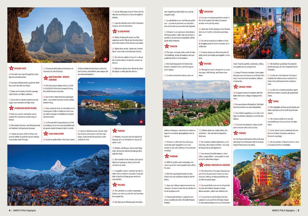Beispielinhalt (Bild) MARCO POLO Reiseatlas Alpen, Norditalien 1:300.000