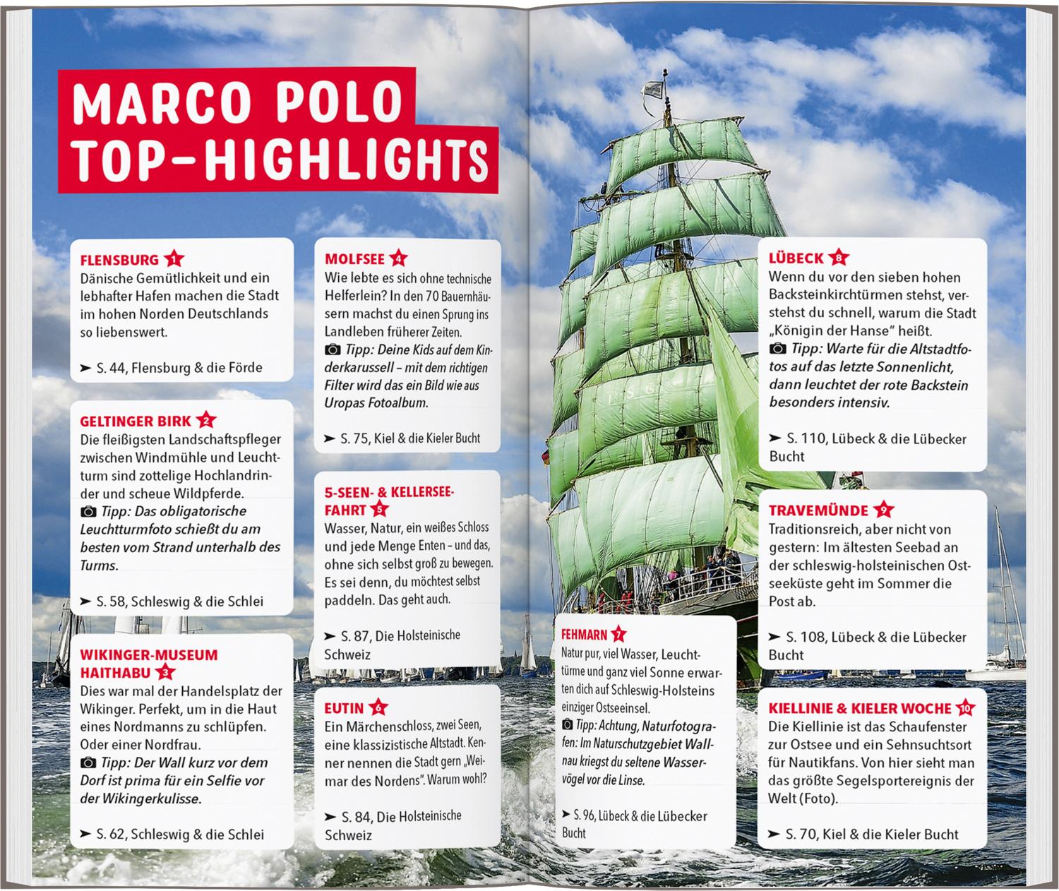 Beispielinhalt (Bild) MARCO POLO Reiseführer Ostseeküste, Schleswig-Holstein