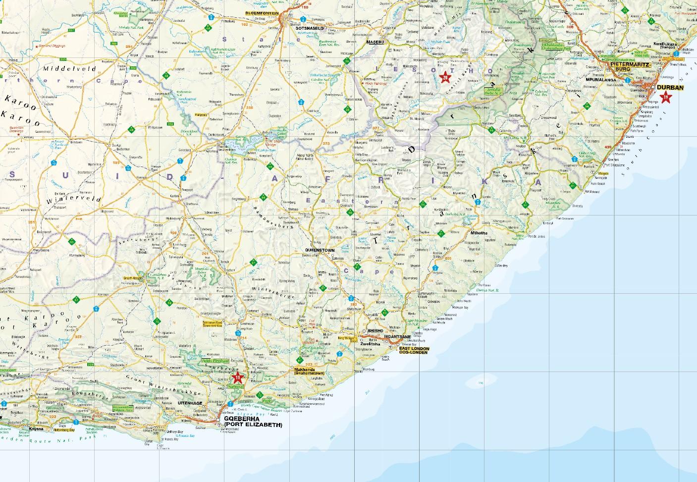 Beispielinhalt (Bild) MARCO POLO Reisekarte Südafrika, Namibia, Botswana 1:2,4 Mio.