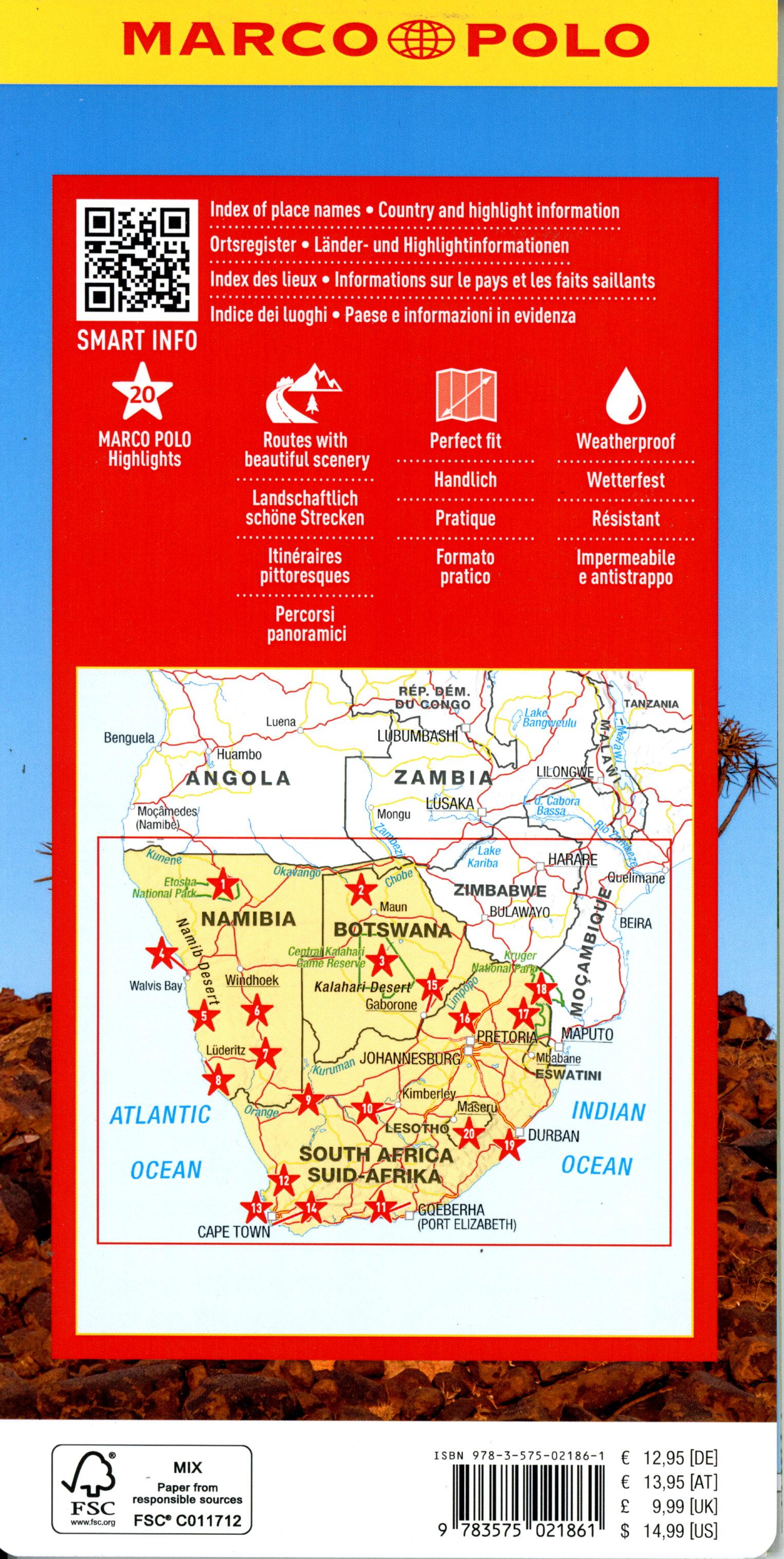 Beispielinhalt (Bild) MARCO POLO Reisekarte Südafrika, Namibia, Botswana 1:2,4 Mio.