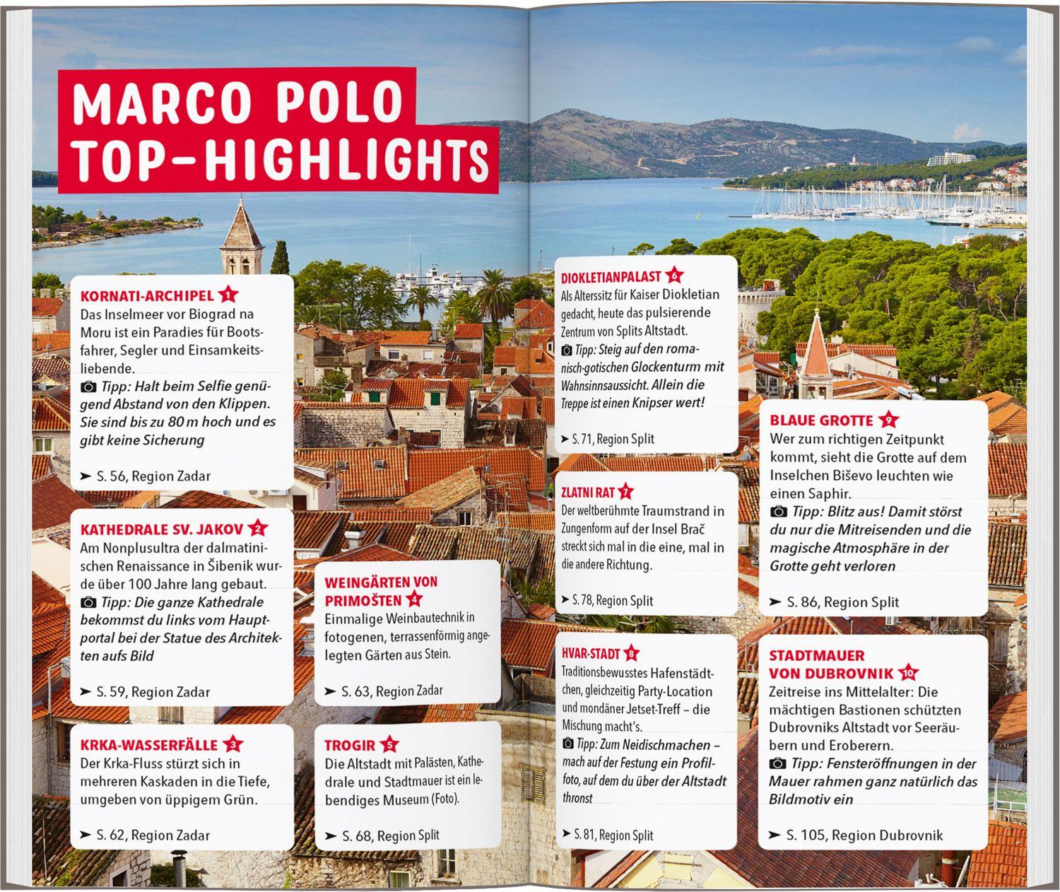 Beispielinhalt (Bild) MARCO POLO Reiseführer Kroatische Küste Dalmatien