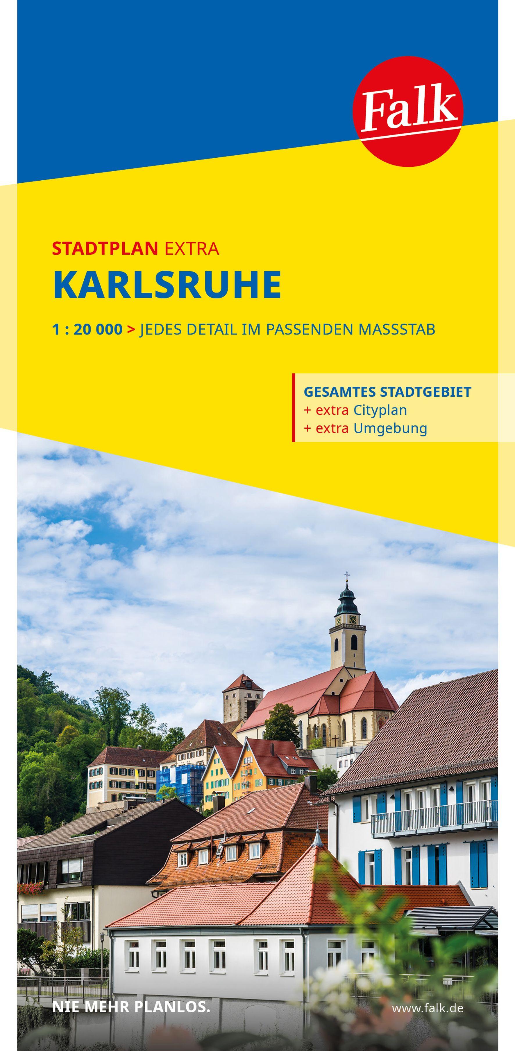 Vorderes Coverbild Falk Stadtplan Extra Karlsruhe 1:20.000