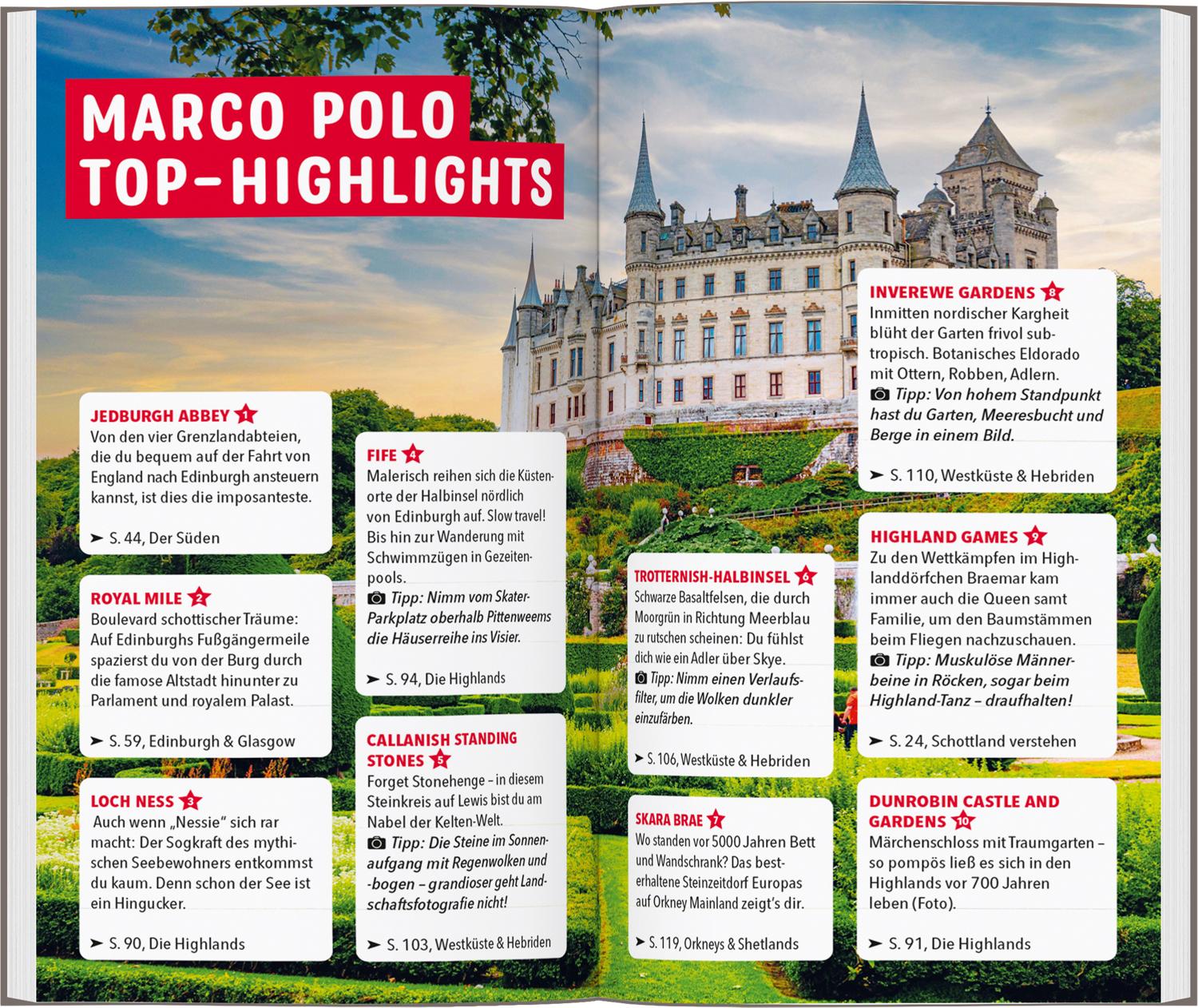 Beispielinhalt (Bild) MARCO POLO Reiseführer Schottland