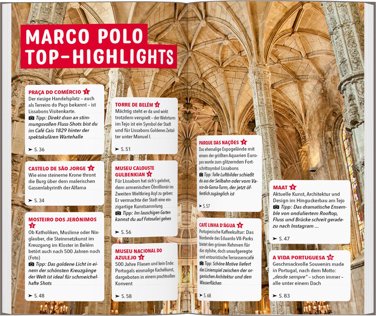Beispielinhalt (Bild) MARCO POLO Reiseführer Lissabon