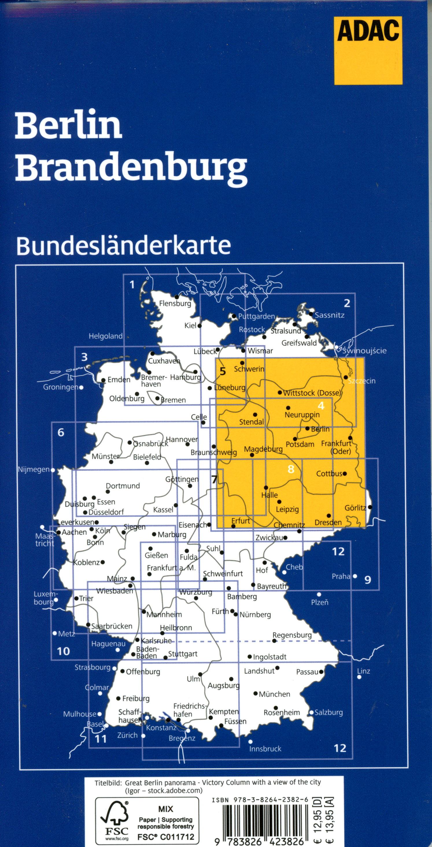 Beispielinhalt (Bild) ADAC Bundesländerkarte Deutschland 05 Berlin, Brandenburg 1:300.000