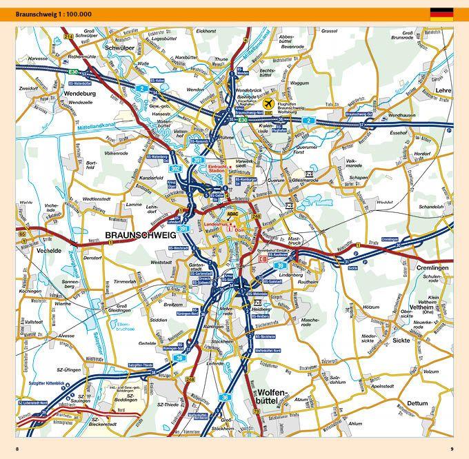 Beispielinhalt (Bild) ADAC Bundesländerkarte Deutschland 03 Niedersachsen, Bremen 1:300.000