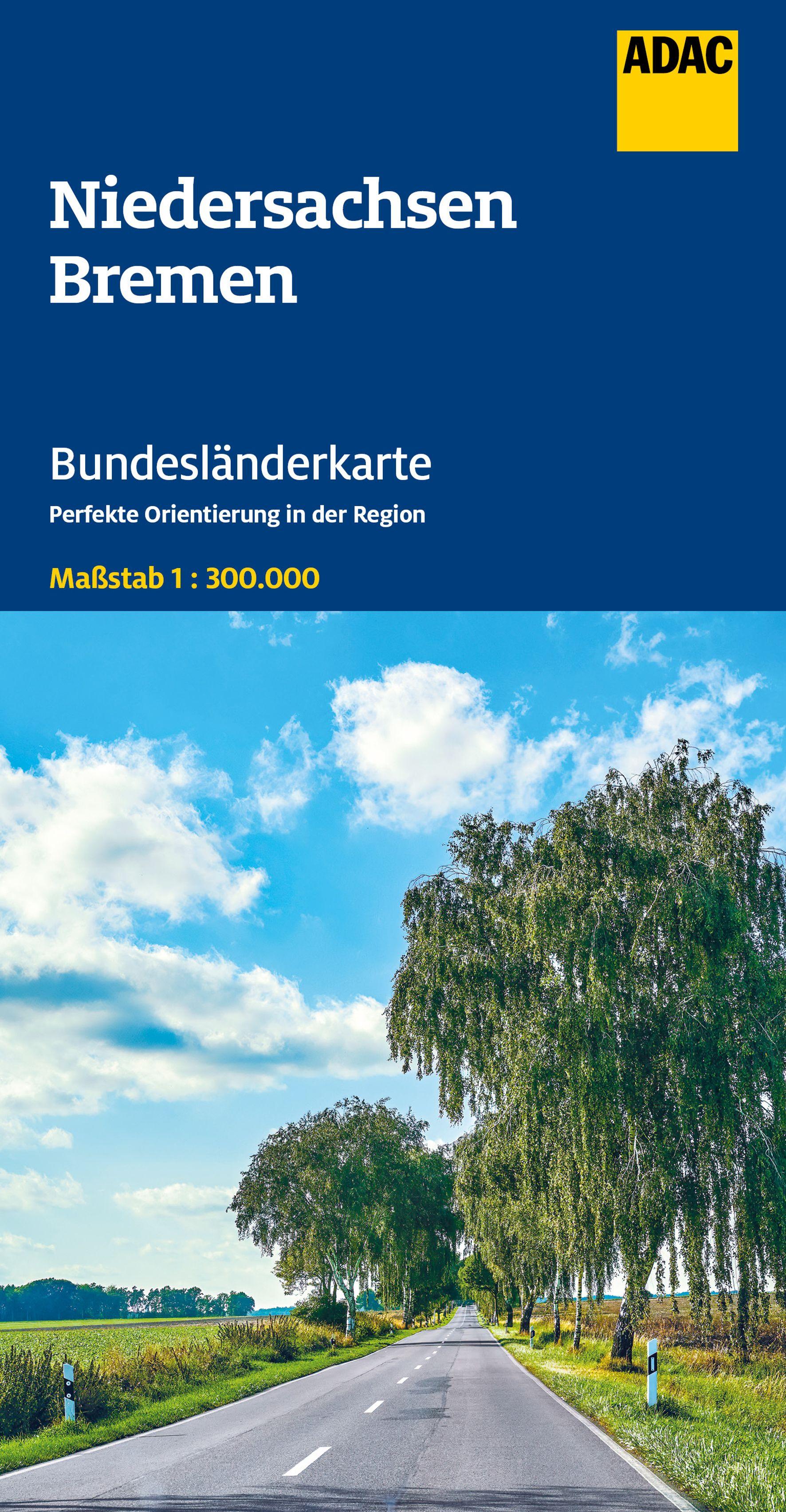 Vorderes Coverbild ADAC Bundesländerkarte Deutschland 03 Niedersachsen, Bremen 1:300.000