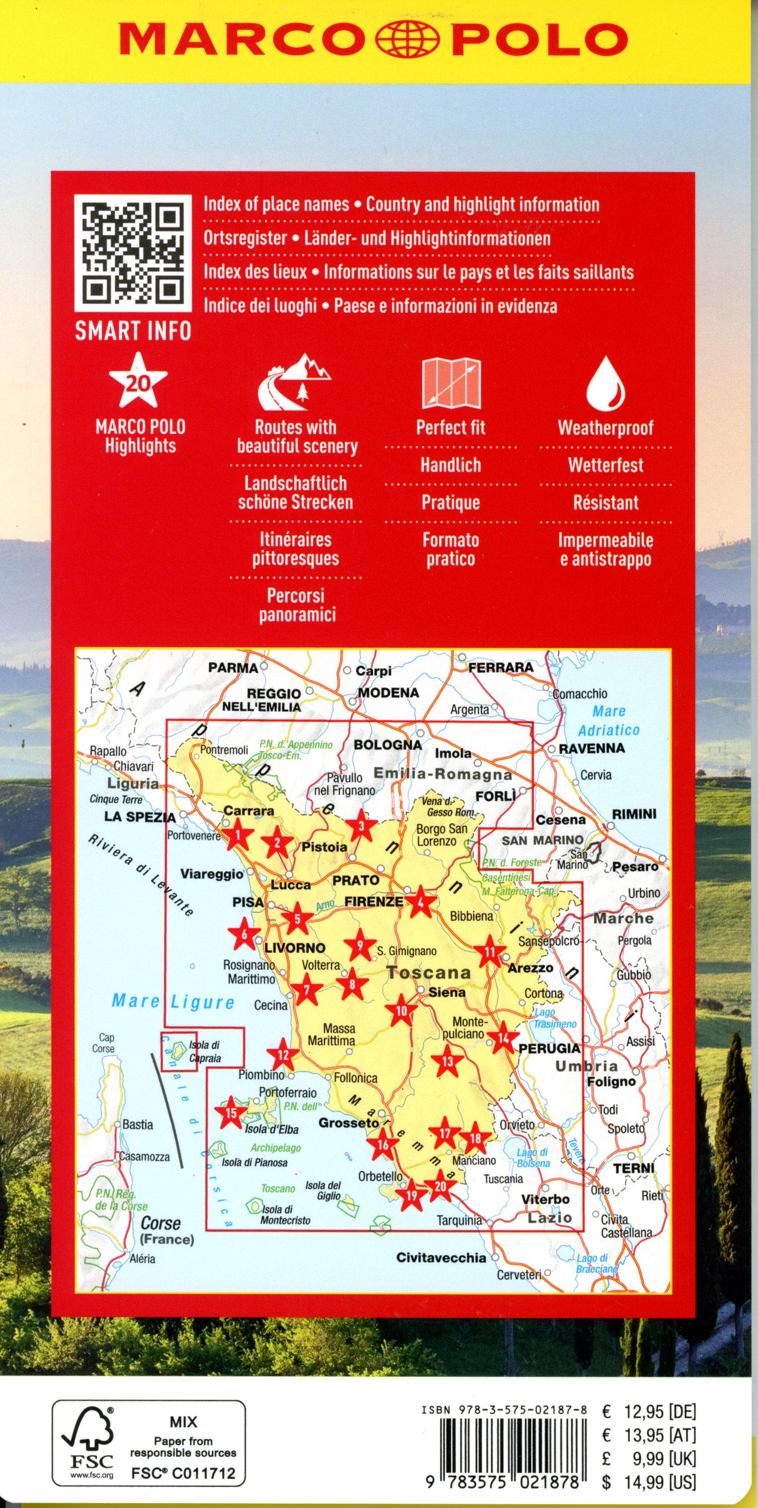 Beispielinhalt (Bild) MARCO POLO Reisekarte Italien 07 Toskana 1:225.000