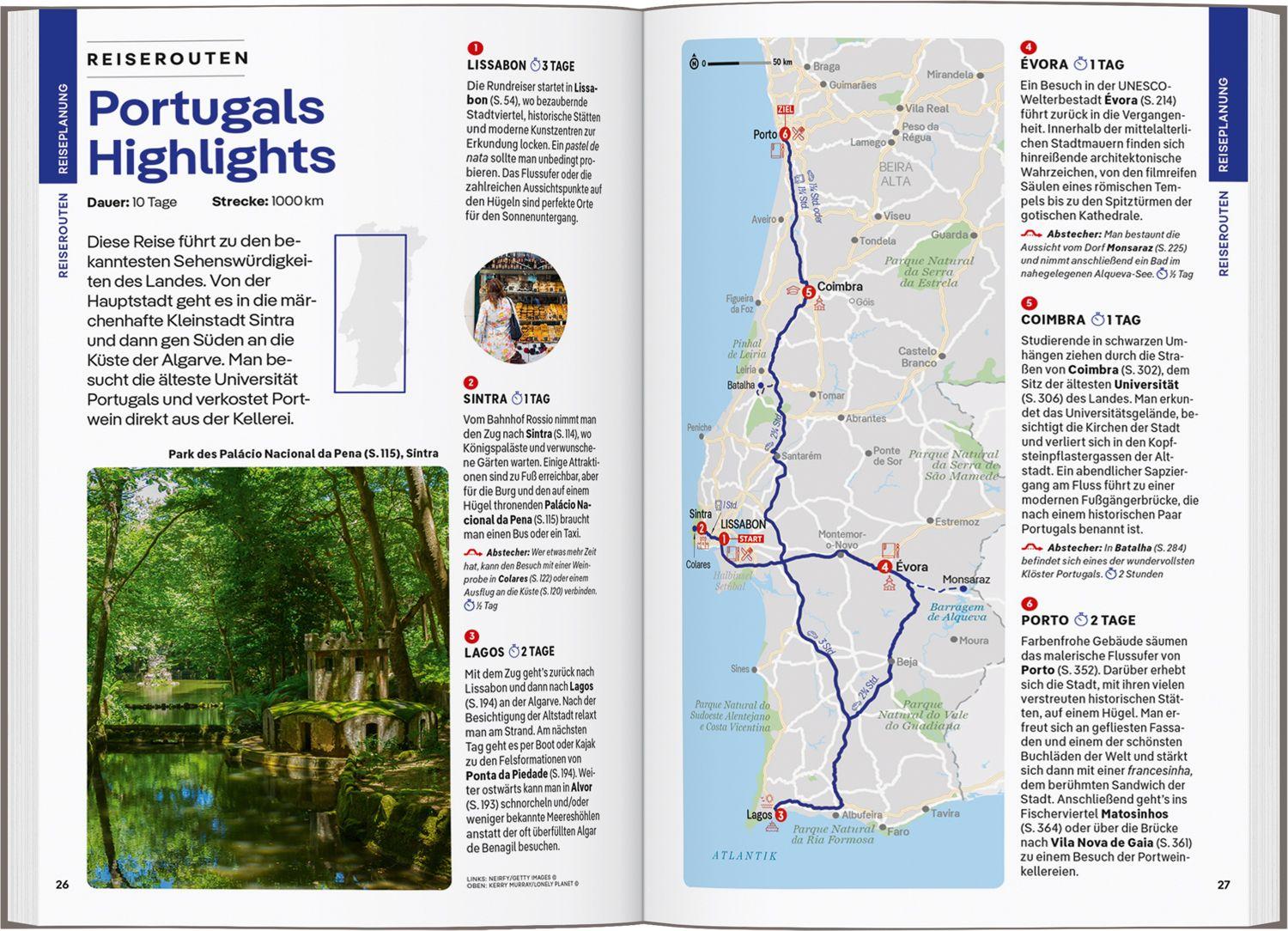 Beispielinhalt (Bild) LONELY PLANET Reiseführer Portugal