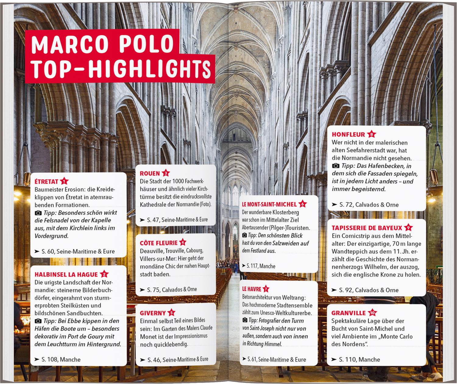 Beispielinhalt (Bild) MARCO POLO Reiseführer Normandie