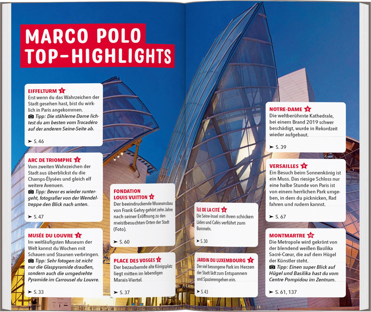 Beispielinhalt (Bild) MARCO POLO Reiseführer Paris