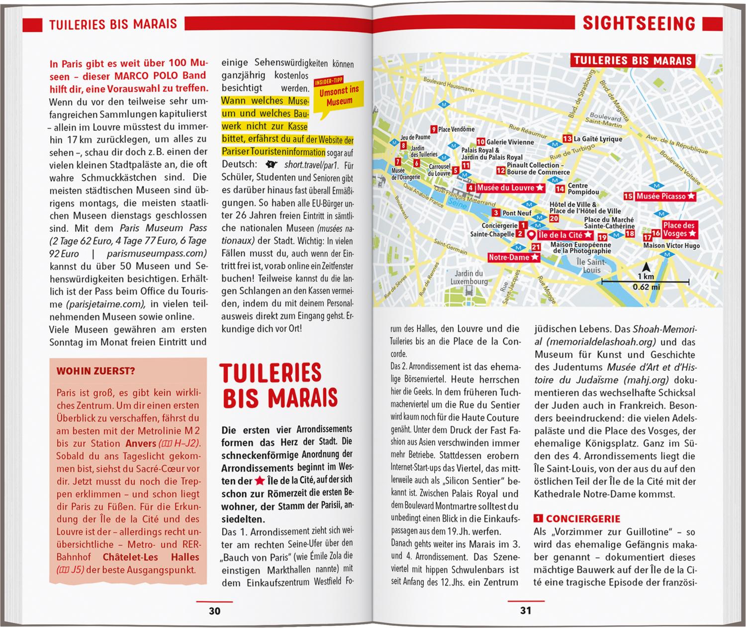 Beispielinhalt (Bild) MARCO POLO Reiseführer Paris