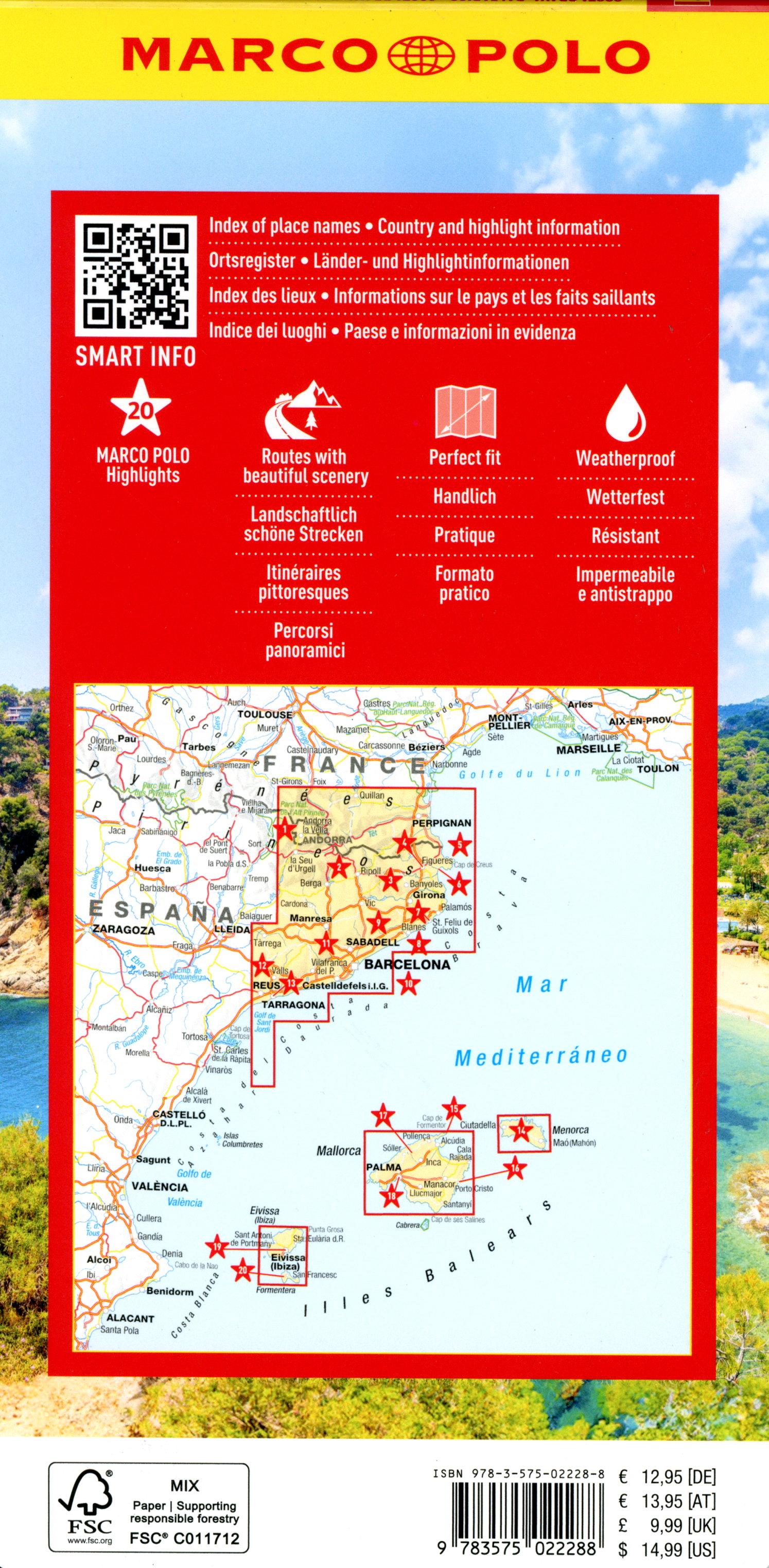 Beispielinhalt (Bild) MARCO POLO Reisekarte Costa Brava, Balearen 1:225.000