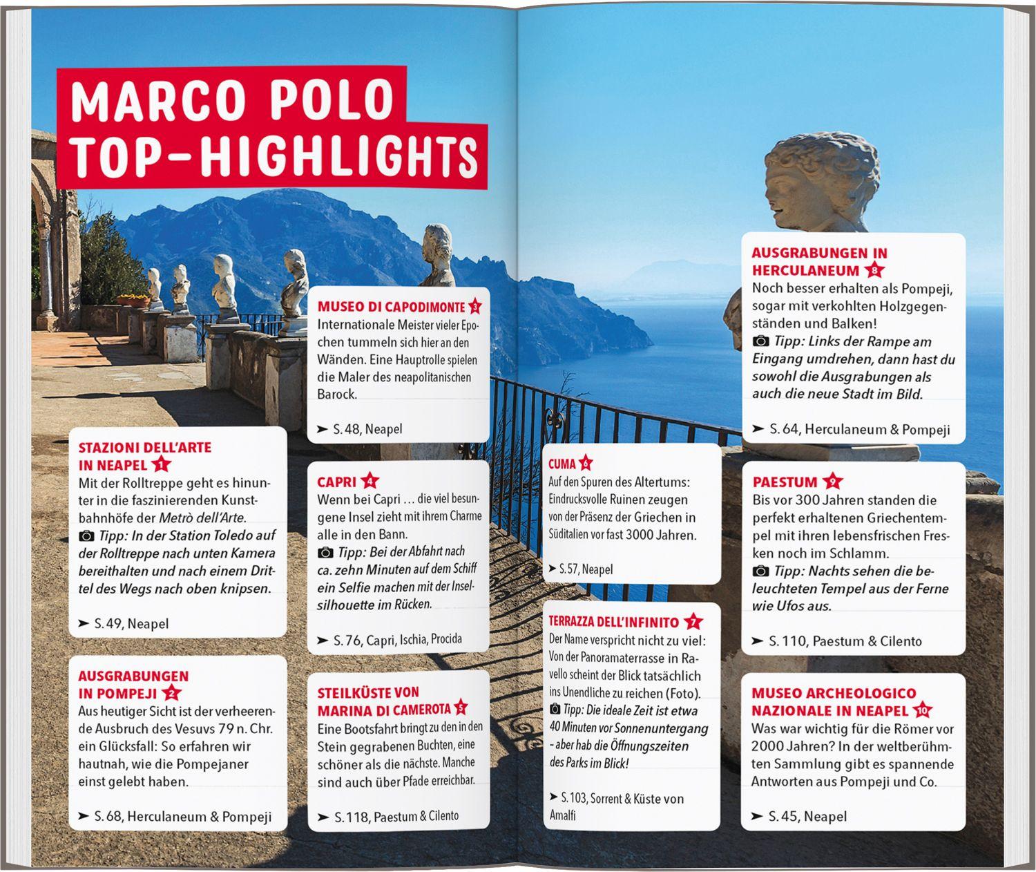 Beispielinhalt (Bild) MARCO POLO Reiseführer Golf von Neapel, Amalfi, Ischia, Capri, Pompeji, Cilento